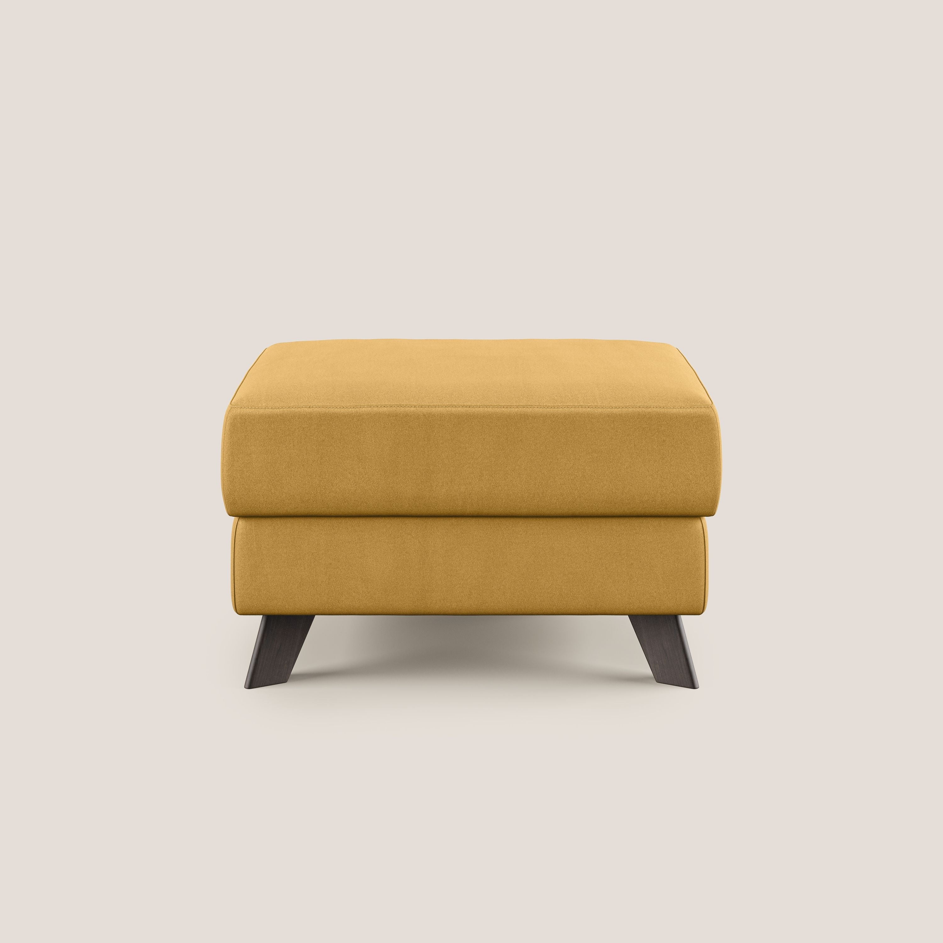 Moon Pouf contenitore e piedini alti in microfibra impermeabile T11 giallo - divitt.sbs