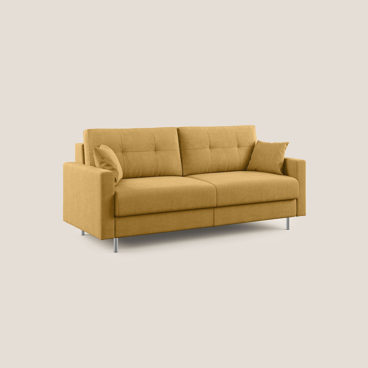 Megan divano letto matrimoniale in microfibra smacchiabile T11 giallo - divitt.sbs