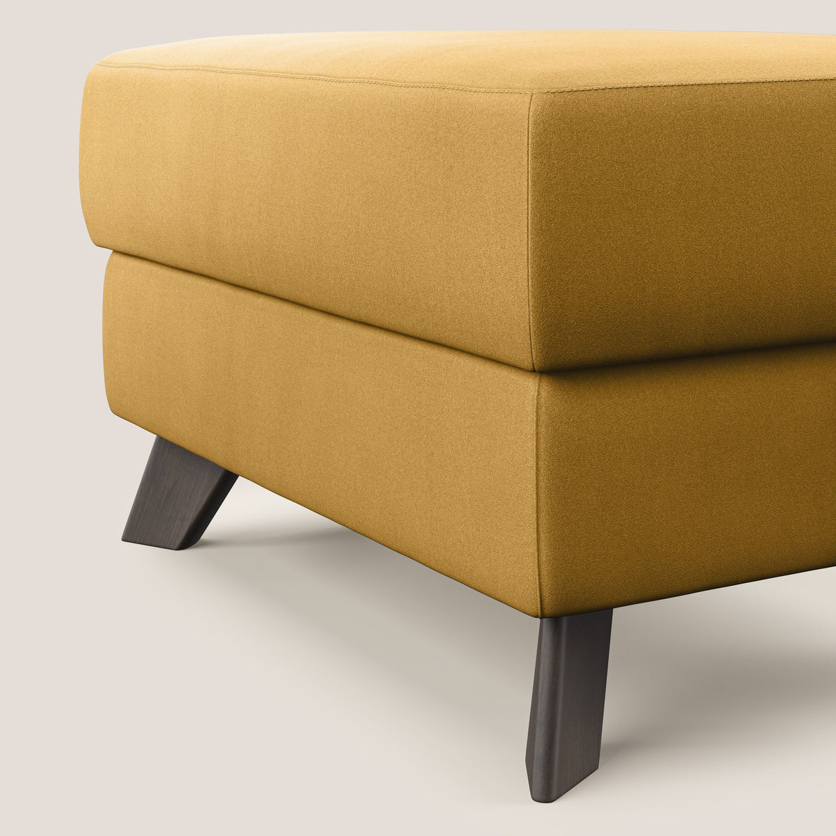 Moon Pouf contenitore e piedini alti in microfibra impermeabile T11 giallo - divitt.sbs