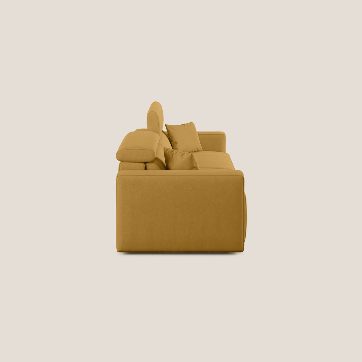 Orwell divano con seduta estraibile in microfibra smacchiabile T11 giallo - divitt.sbs