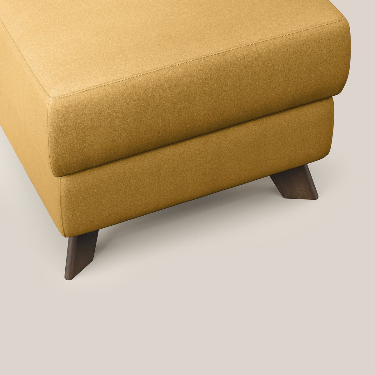 Moon Pouf contenitore e piedini alti in microfibra impermeabile T11 giallo - divitt.sbs