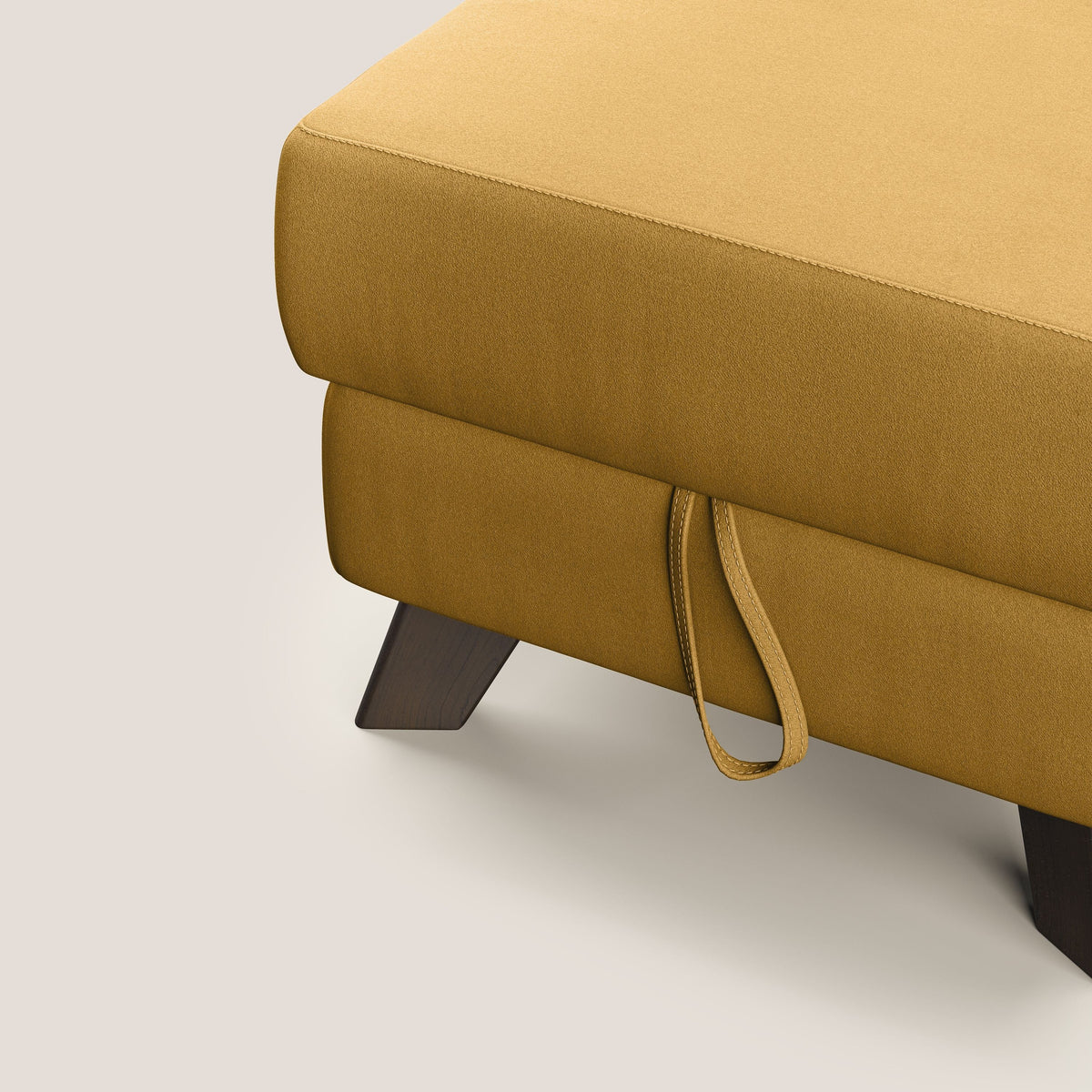 Moon Pouf contenitore e piedini alti in microfibra impermeabile T11 giallo - divitt.sbs