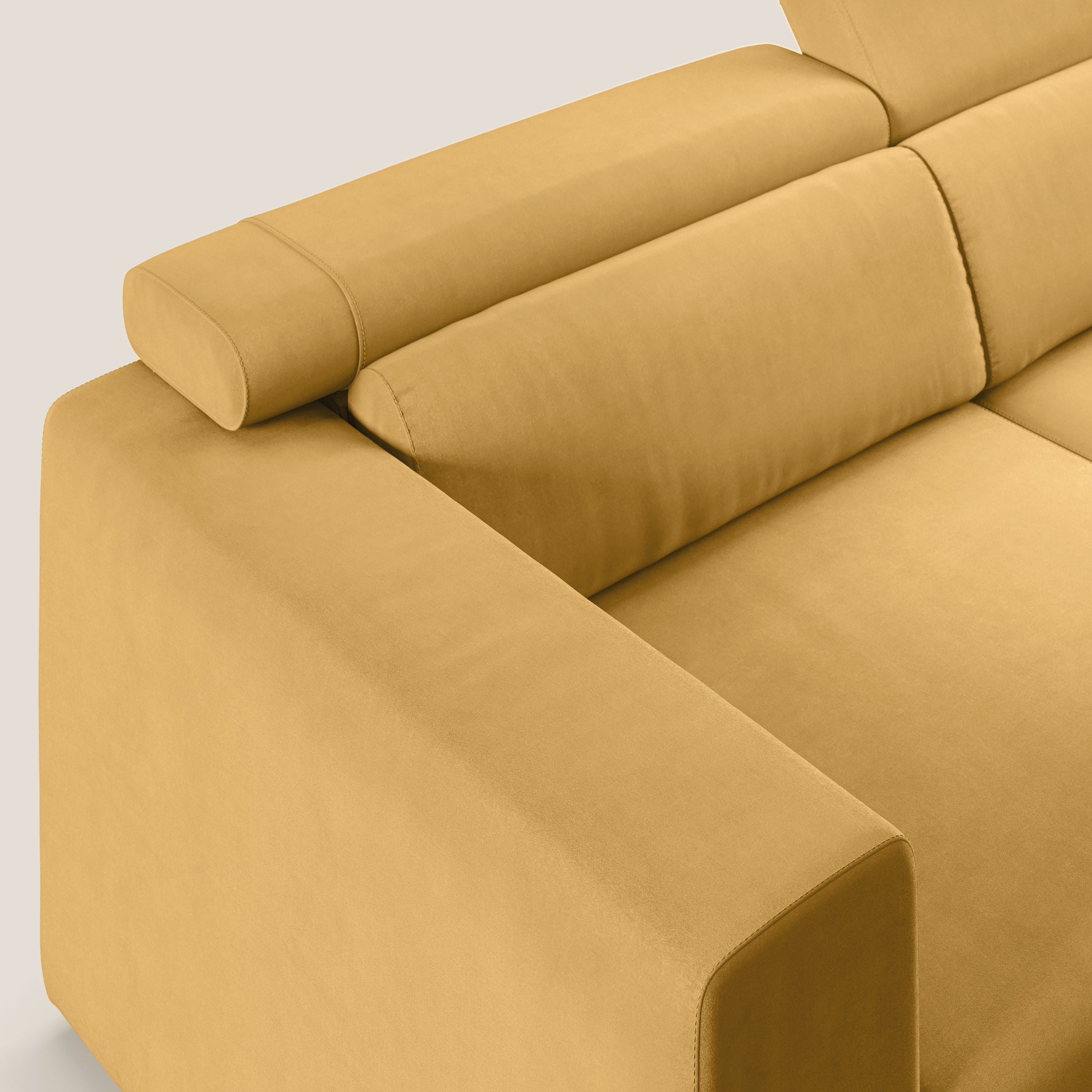 Vegas divano con poggiatesta reclinabili in microfibra smacchiabile T11 giallo - divitt.sbs