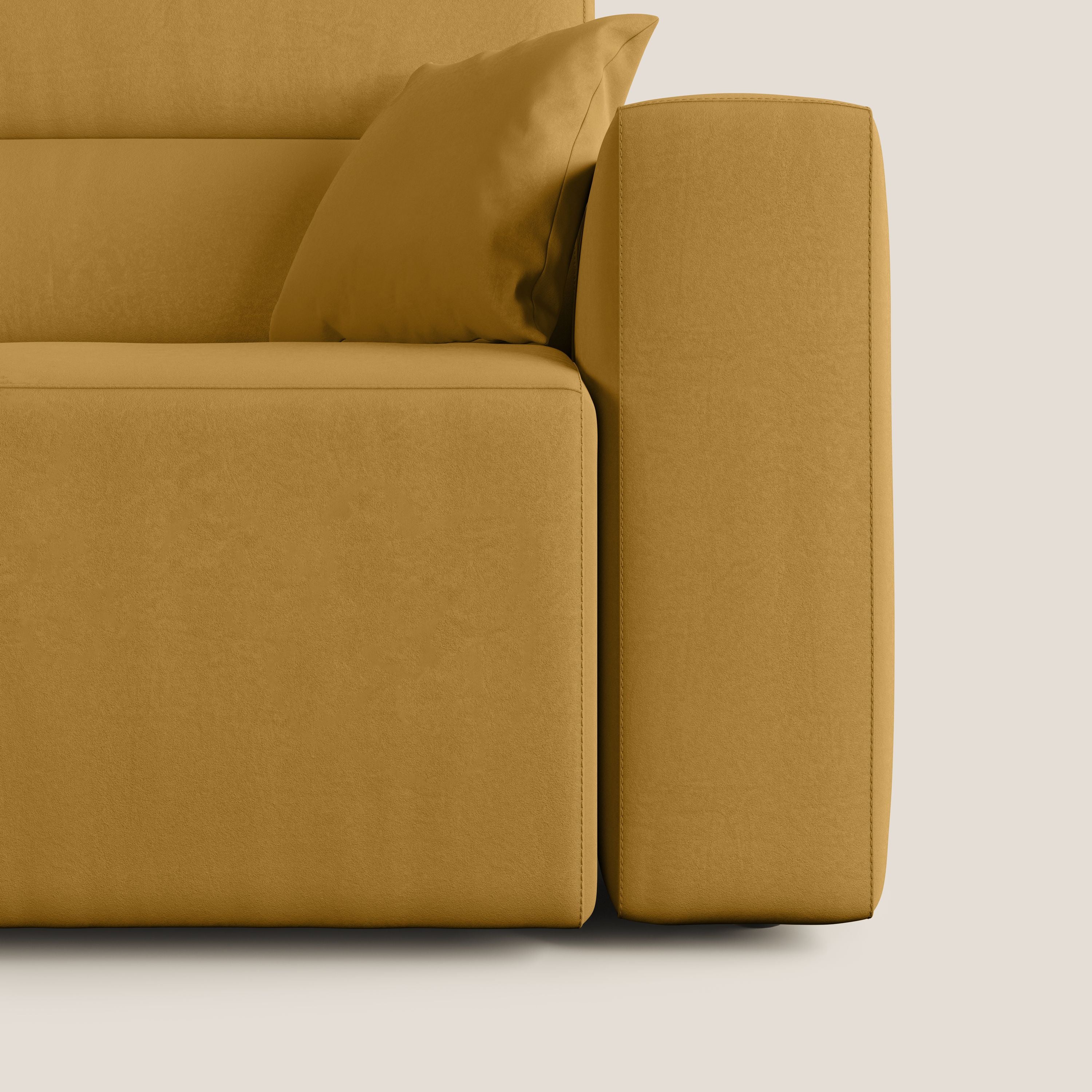 Orwell divano con seduta estraibile in microfibra smacchiabile T11 giallo - divitt.sbs