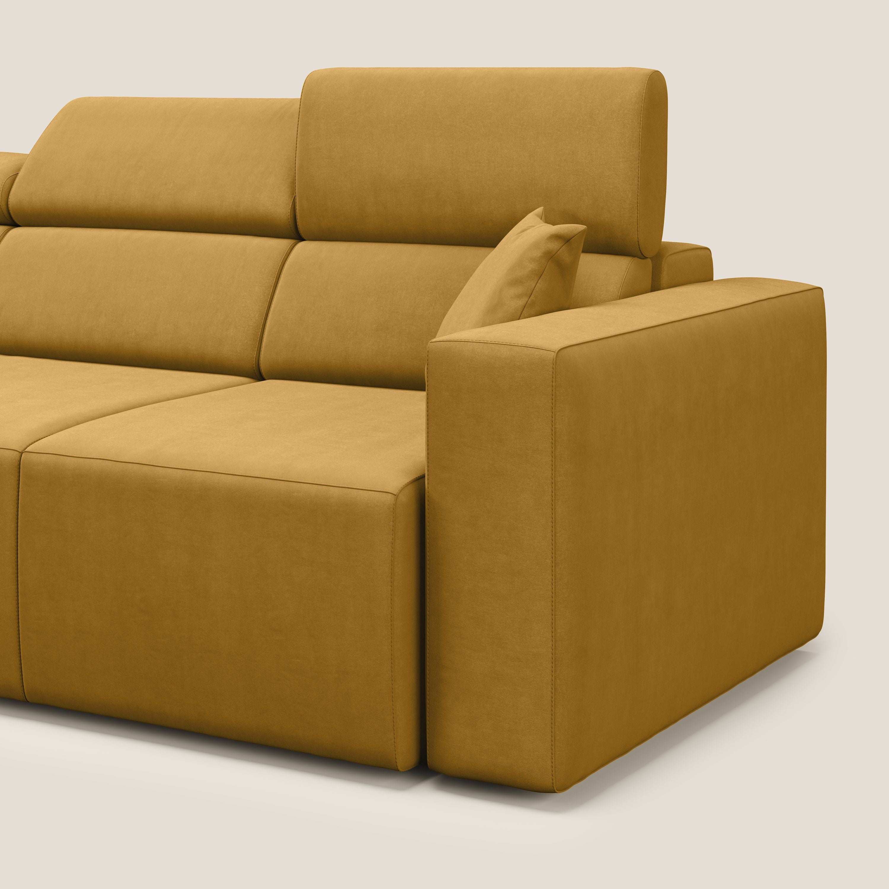 Orwell divano con 3 sedute estraibili in microfibra smacchiabile T11 giallo - divitt.sbs