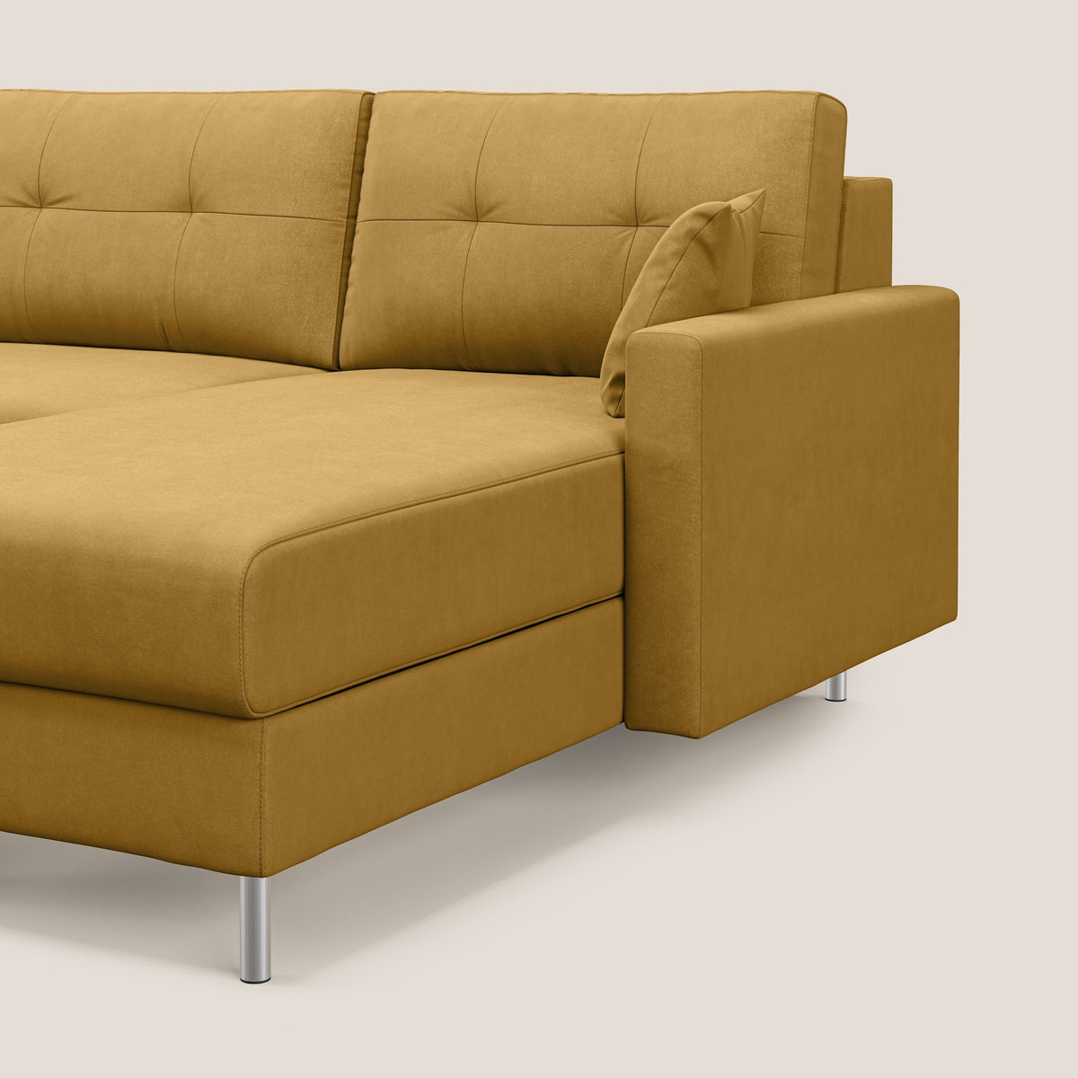 Megan divano letto angolare in microfibra smacchiabile T11 giallo - divitt.sbs