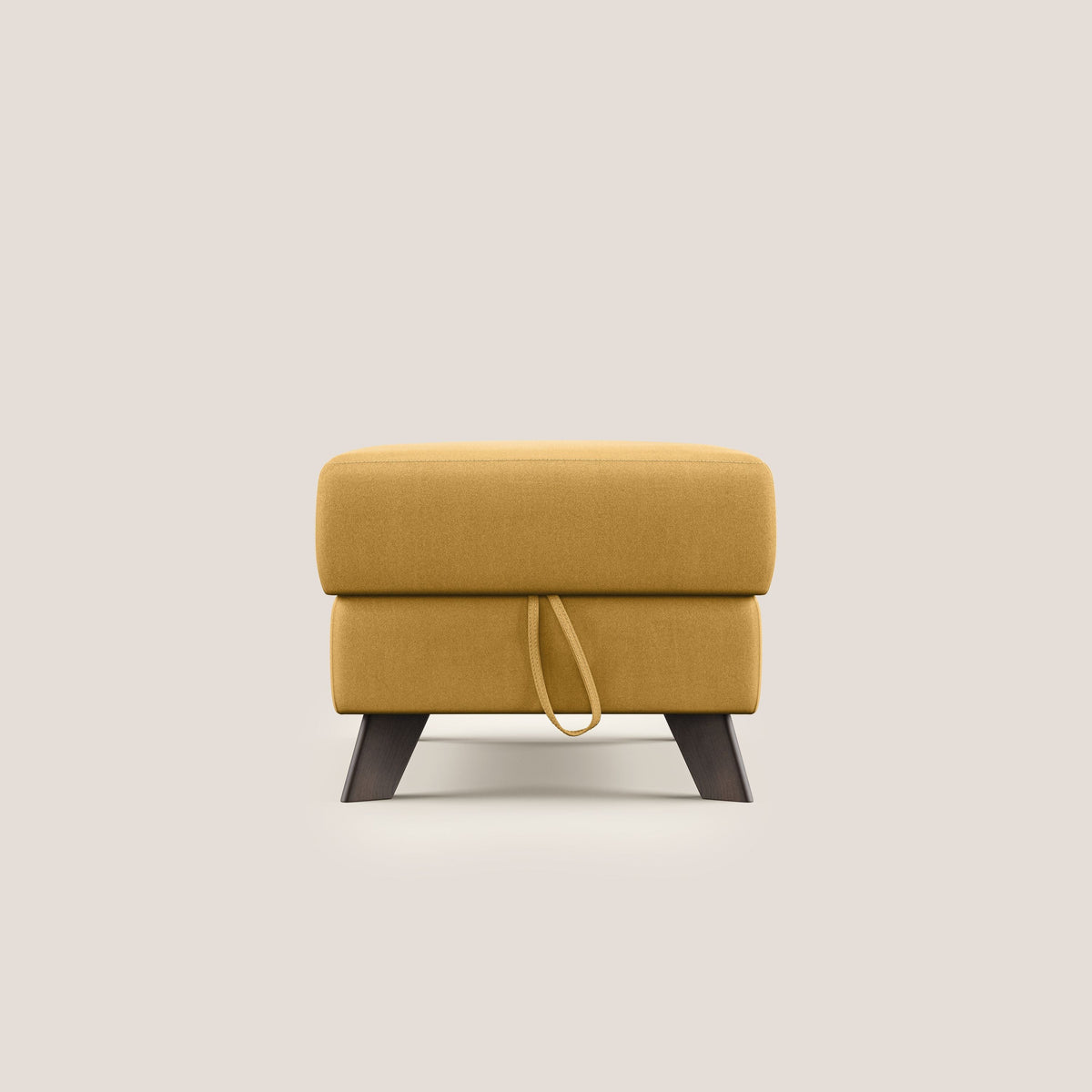 Moon Pouf contenitore e piedini alti in microfibra impermeabile T11 giallo - divitt.sbs