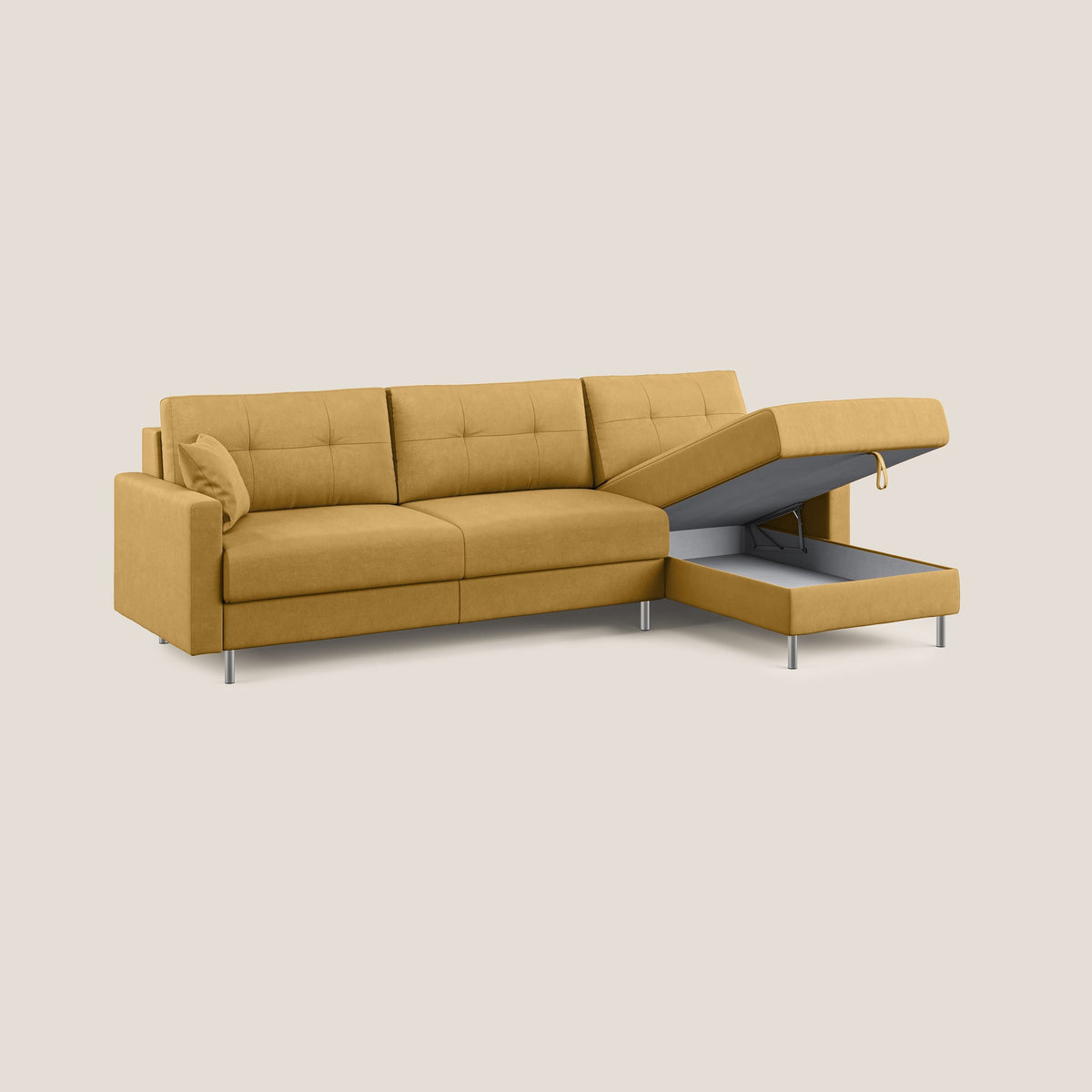 Megan divano letto angolare in microfibra smacchiabile T11 giallo - divitt.sbs