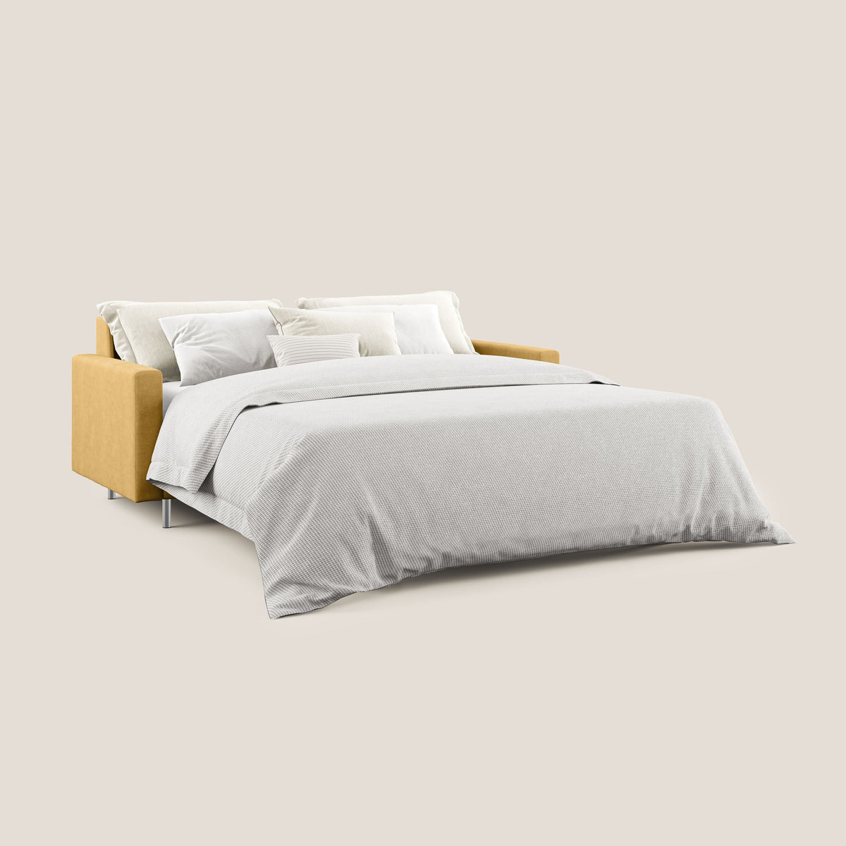 Megan divano letto matrimoniale in microfibra smacchiabile T11 giallo - divitt.sbs