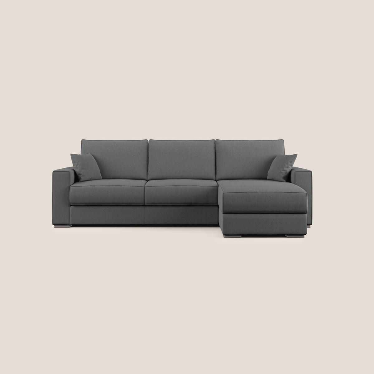 Dream Divano letto angolare in tessuto smacchiabile T05 antracite - divitt.sbs