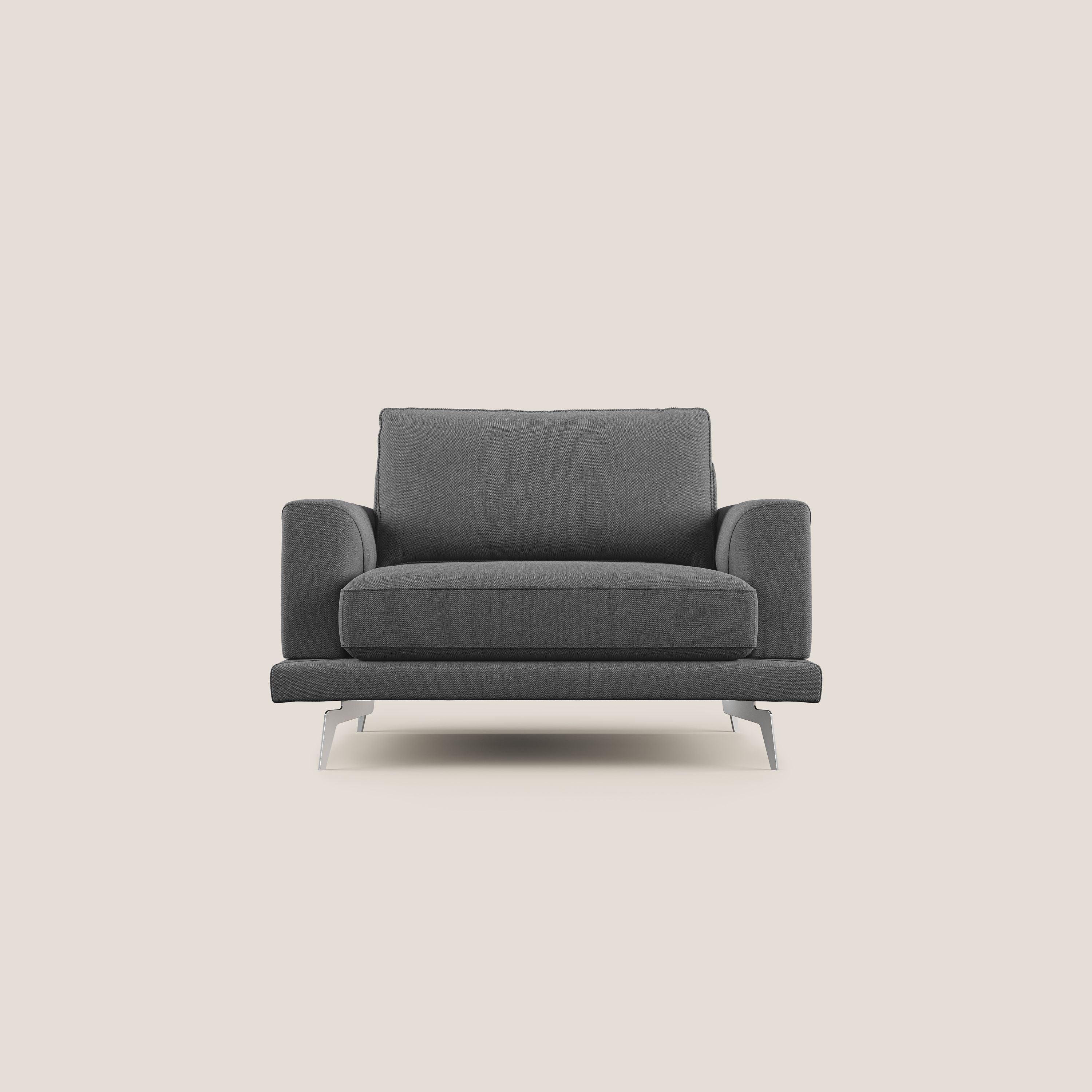 Dorian poltrona moderna in tessuto smacchiabile T05 antracite - divitt.sbs