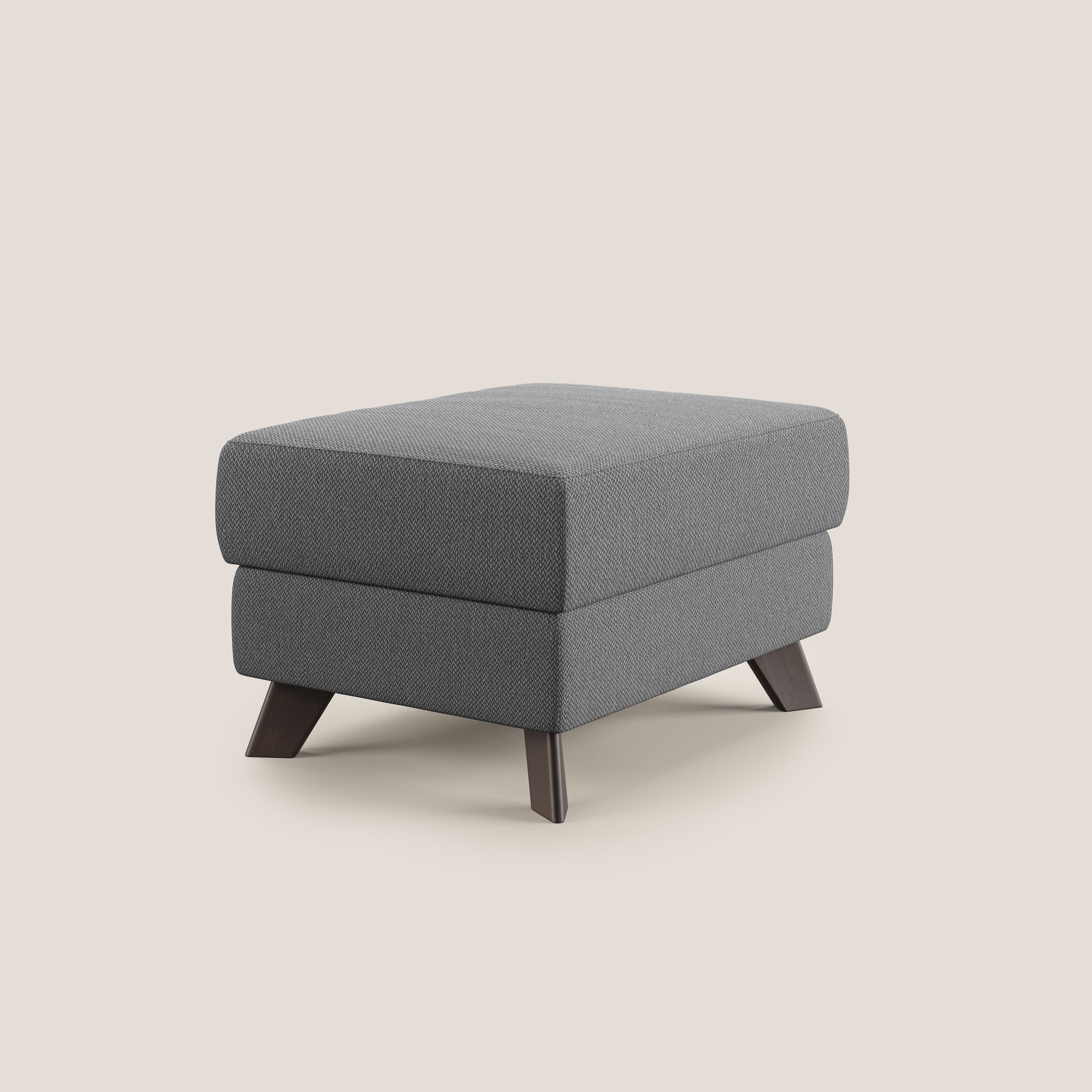 Moon Pouf contenitore e piedini alti in tessuto smacchiabile con acqua T05 antracite - divitt.sbs