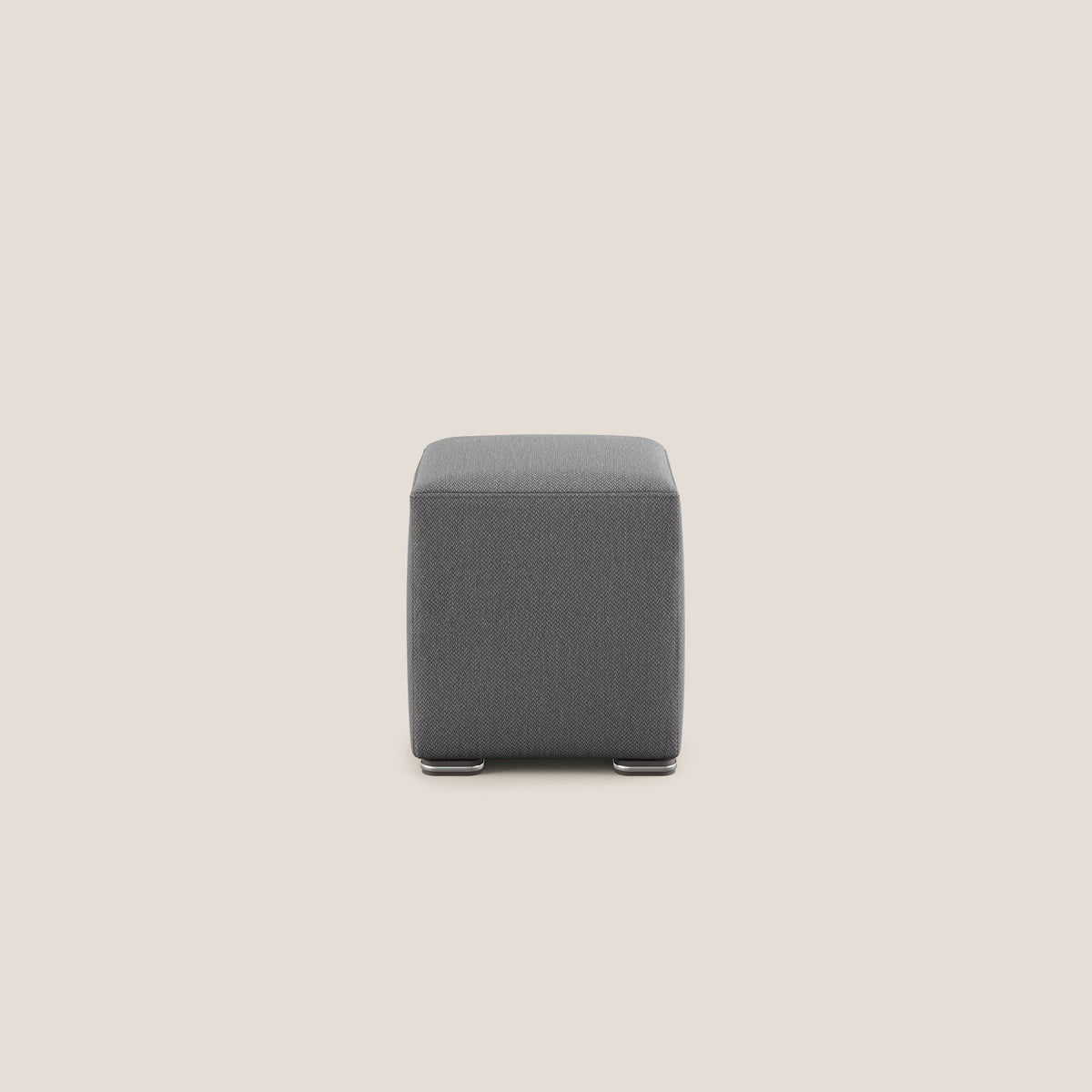 Cube pouf in tessuto morbido smacchiabile T05 antracite - divitt.sbs