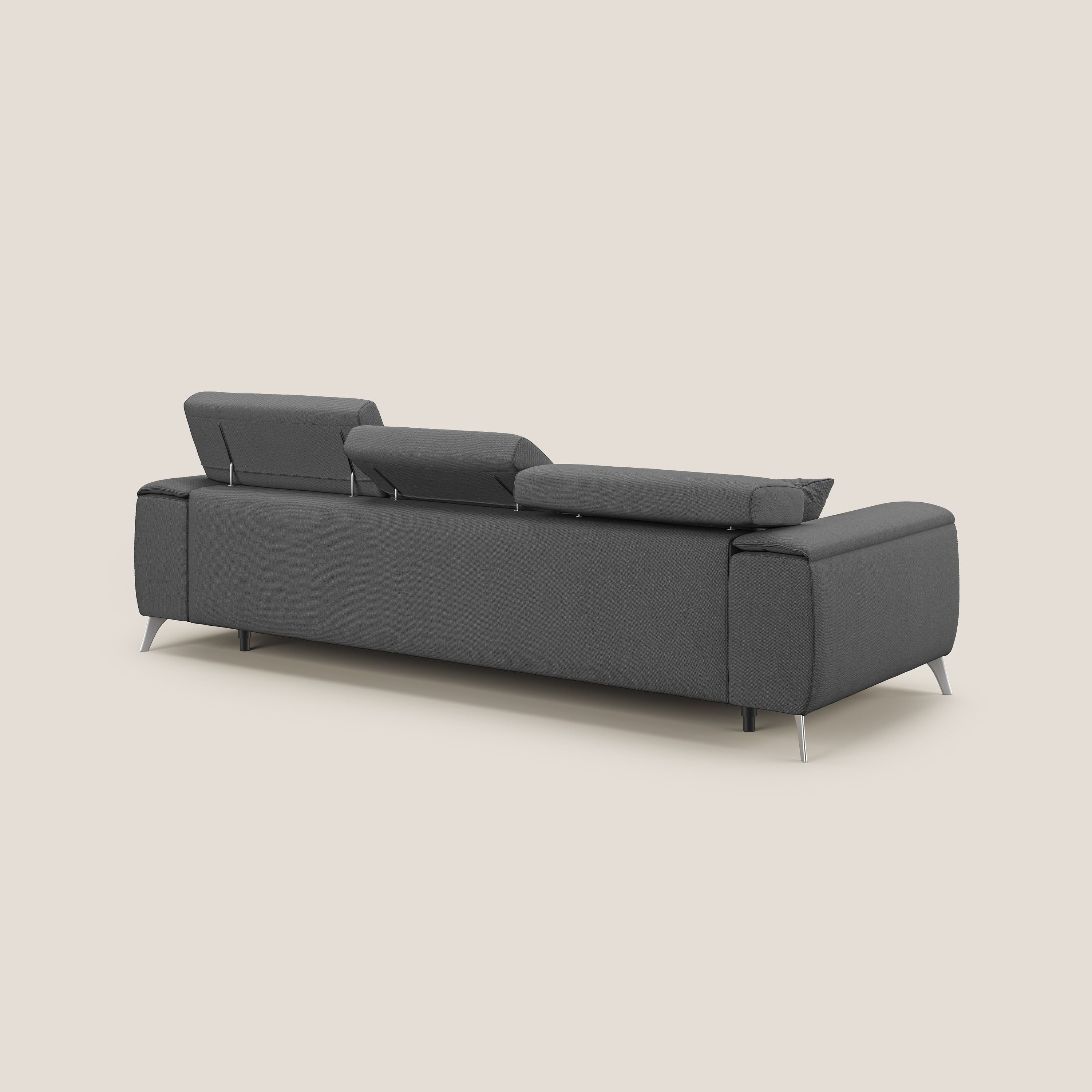 Fusion Divano angolare con sedute scorrevoli in tessuto morbido smacchiabile T05 antracite - divitt.sbs
