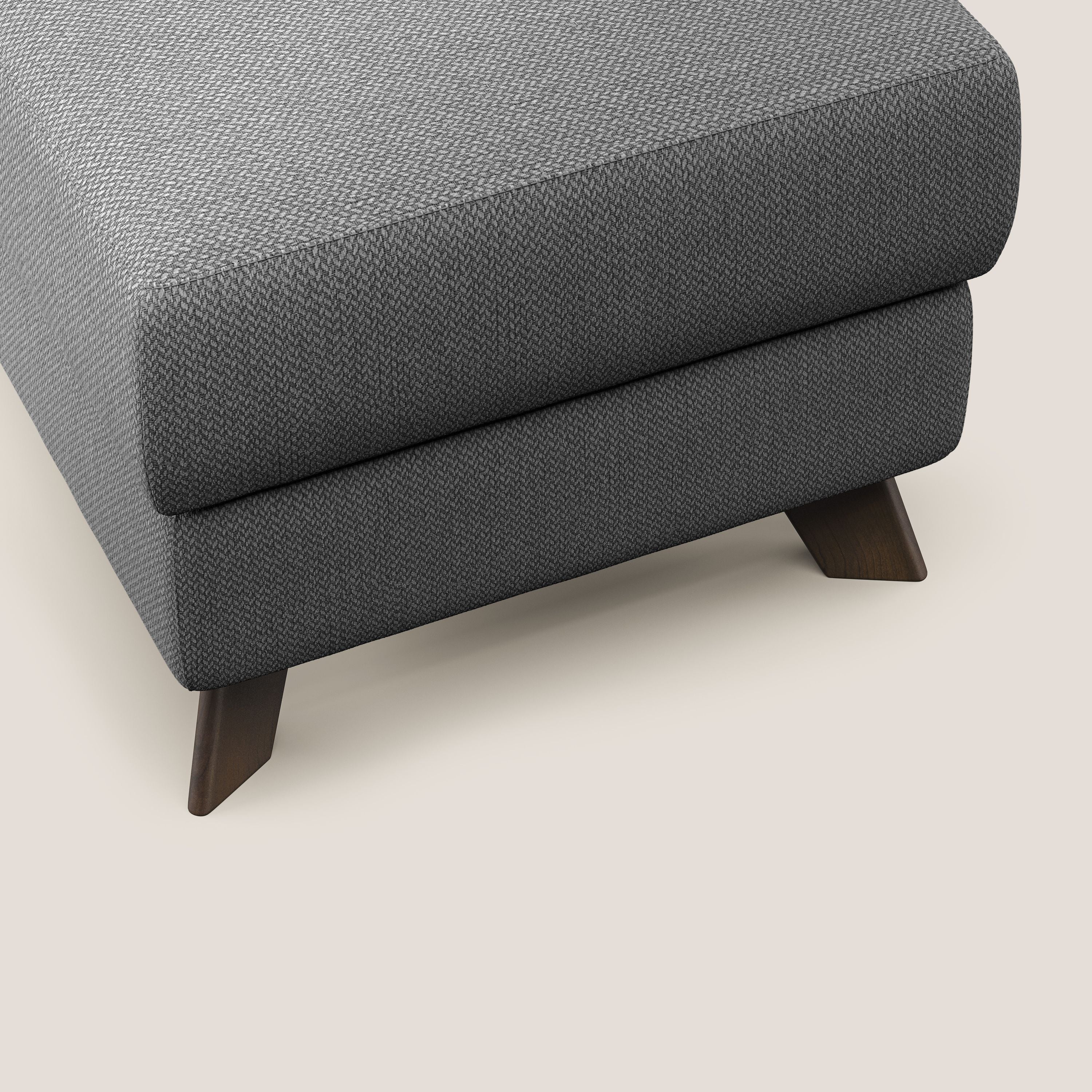 Moon Pouf contenitore e piedini alti in tessuto smacchiabile con acqua T05 antracite - divitt.sbs