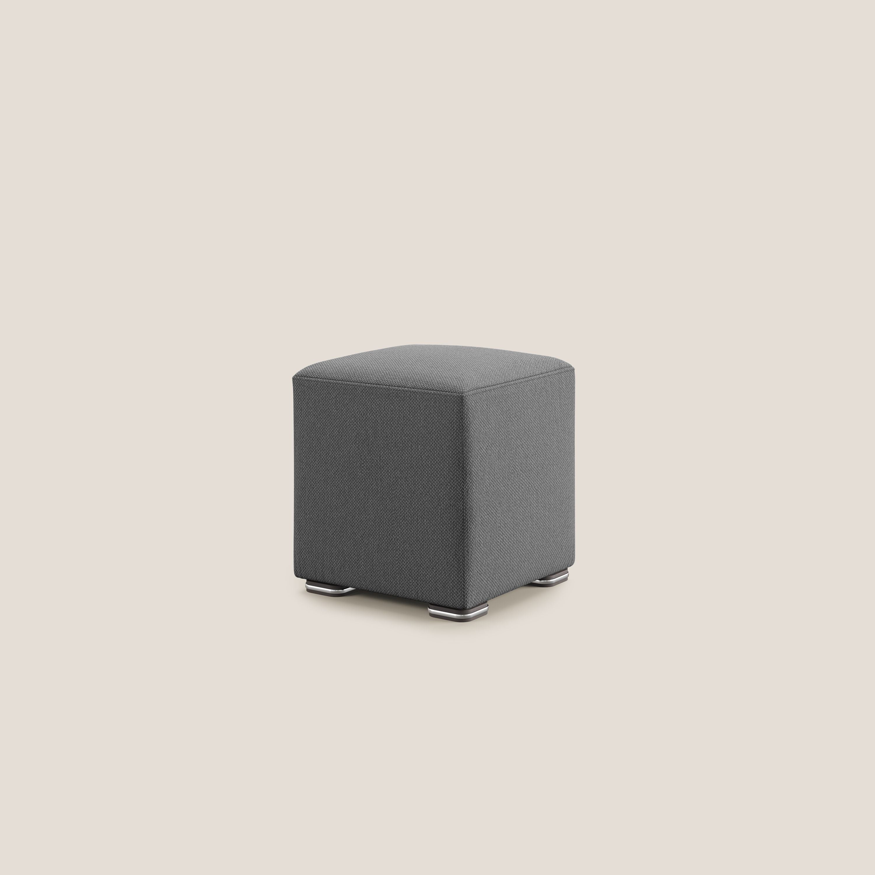 Cube pouf in tessuto morbido smacchiabile T05 antracite - divitt.sbs