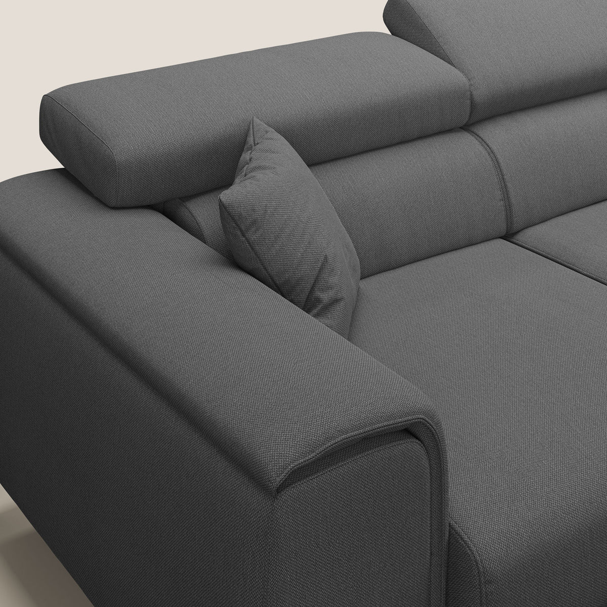 Fusion divano con 3 sedute allungabili in tessuto smacchiabile T05 antracite - divitt.sbs