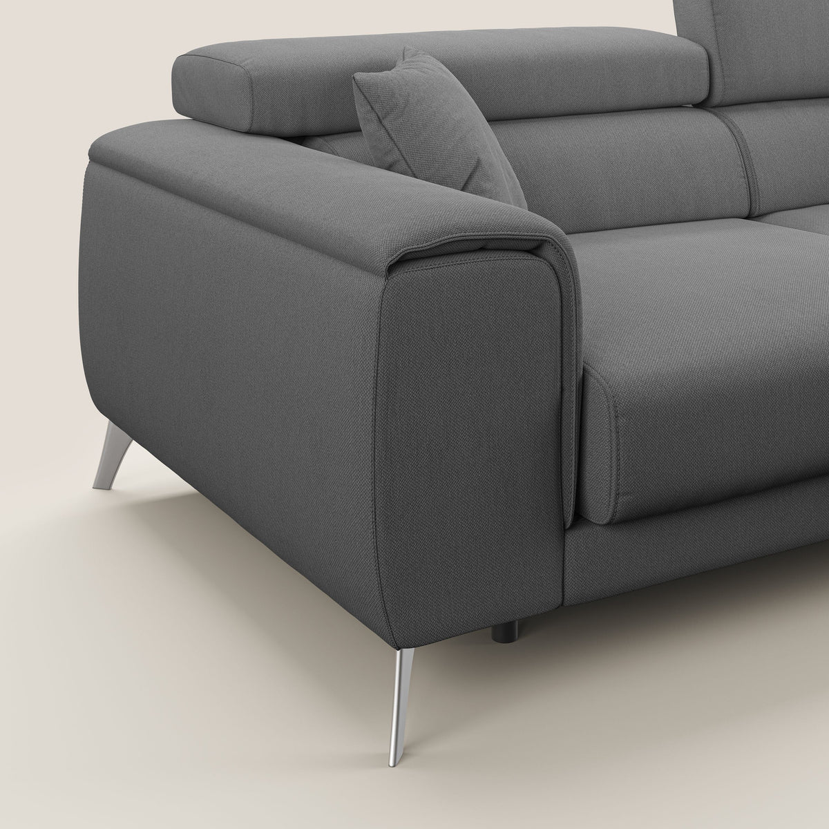 Fusion divano con sedute allungabili in tessuto smacchiabile T05 antracite - divitt.sbs