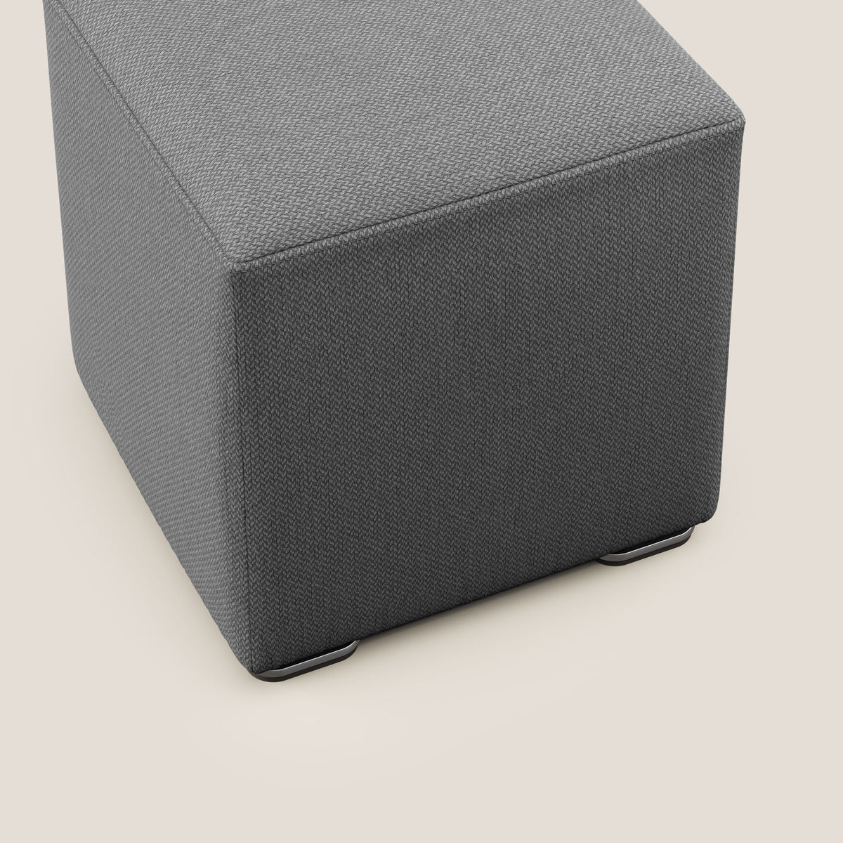 Cube pouf in tessuto morbido smacchiabile T05 antracite - divitt.sbs