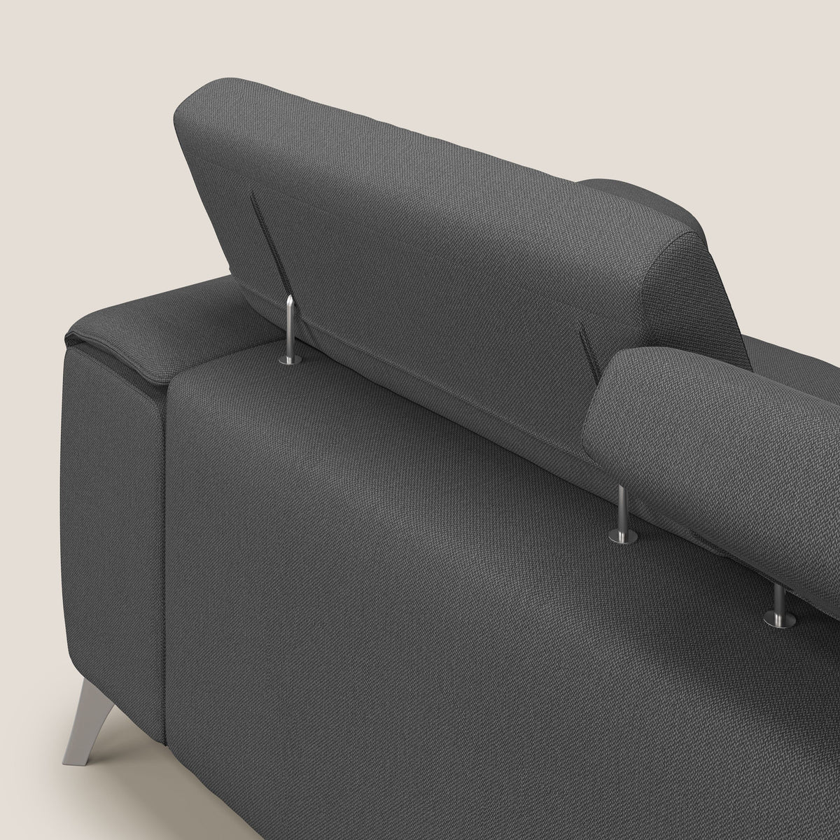 Fusion divano con 3 sedute allungabili in tessuto smacchiabile T05 antracite - divitt.sbs