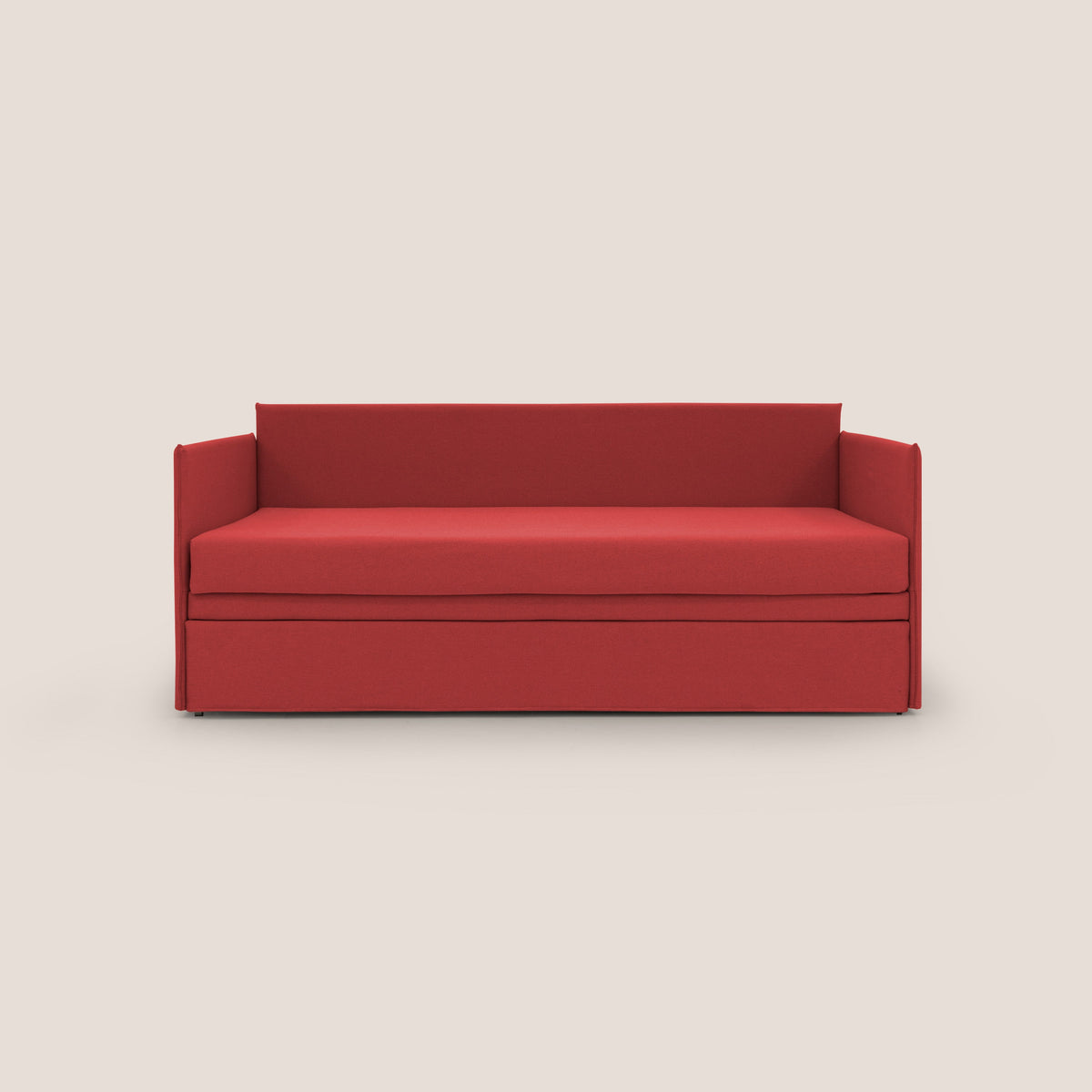 Brenta Divano duplex con doppio letto in tessuto simil cotone impermeabile T13 rosso - divitt.sbs