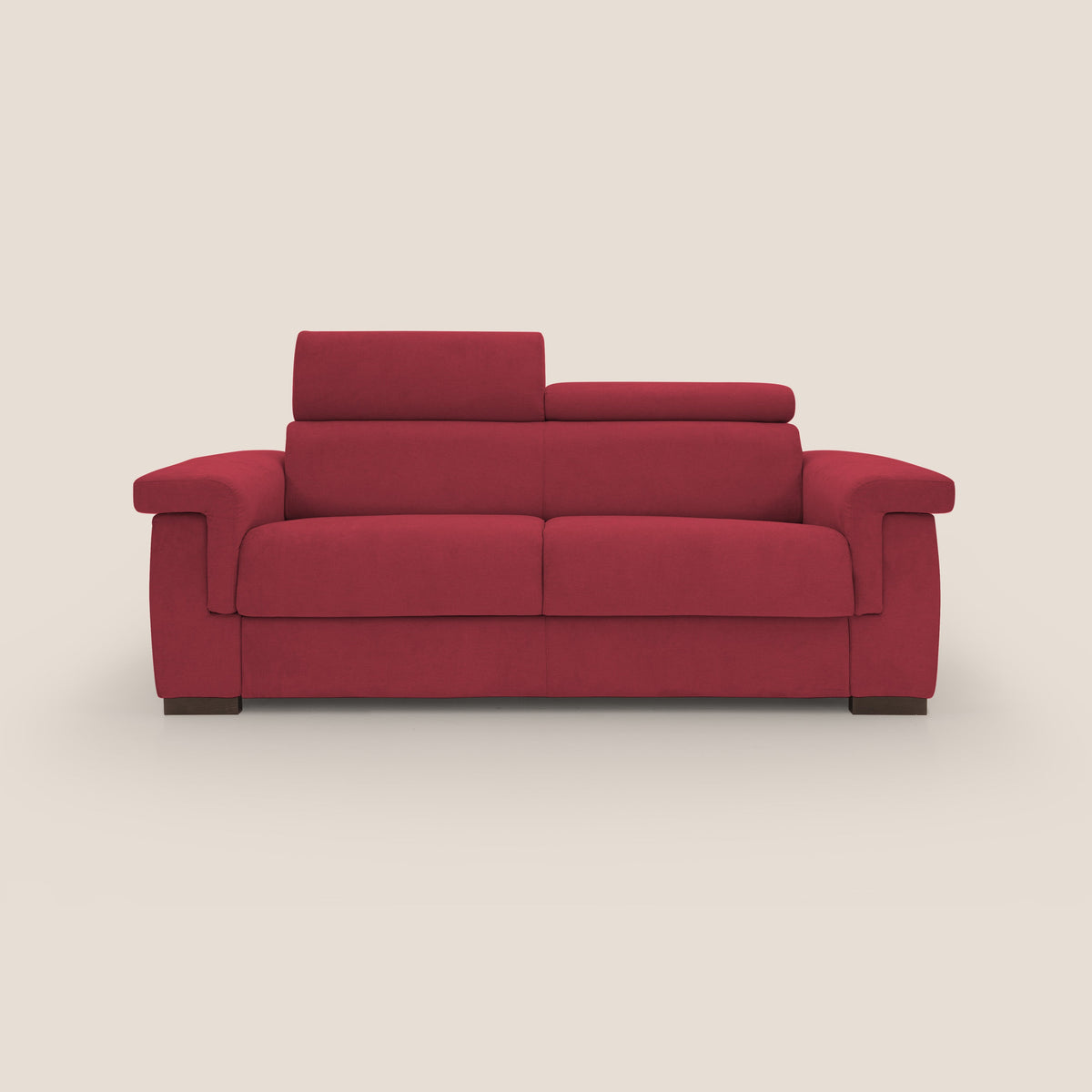 Bjorn divano letto sfoderabile con materasso H18 cm e poggiatesta reclinabili in tessuto impermeabile T02 rosso - divitt.sbs