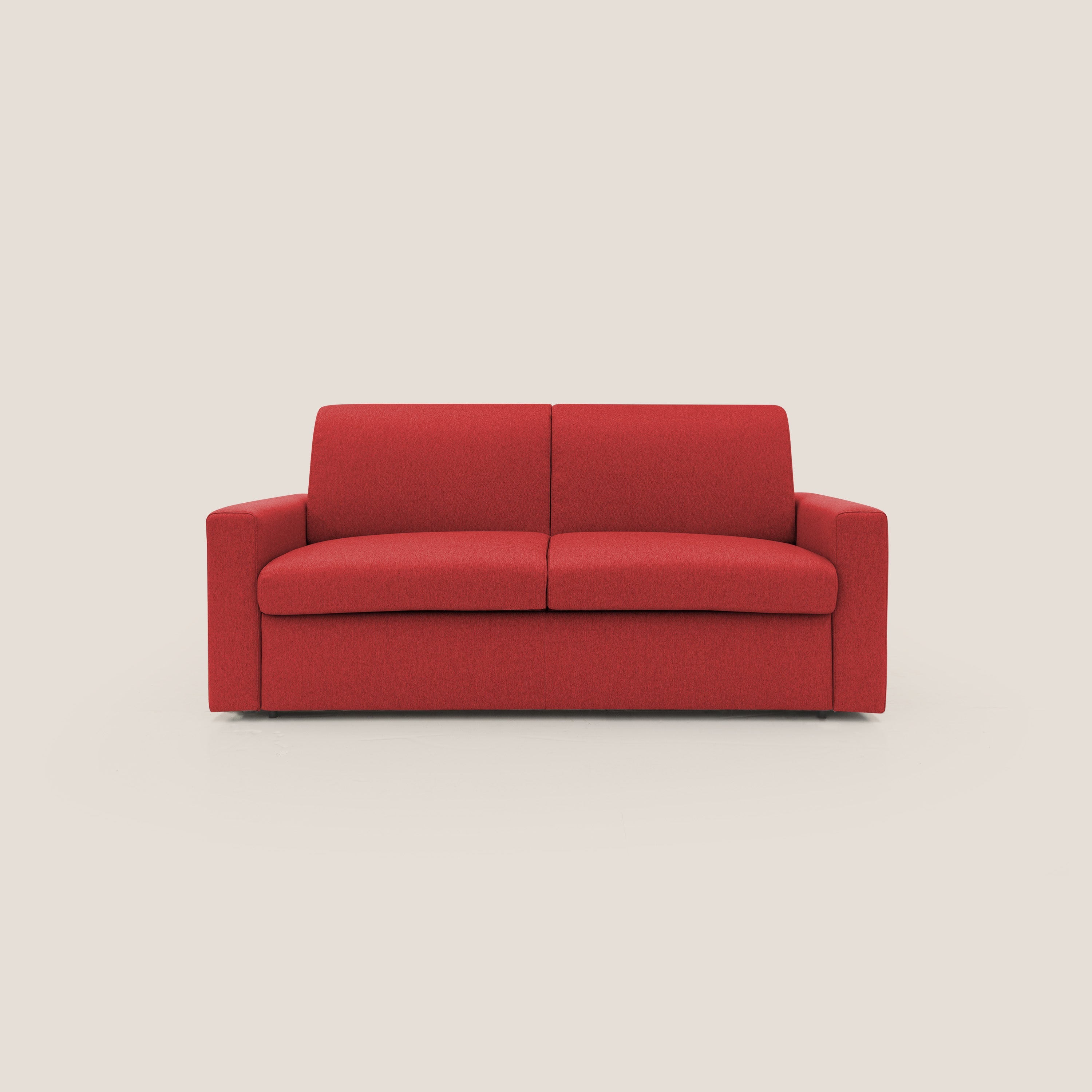 Kansas Divano letto matrimoniale alto 20 cm in tessuto impermeabile misto cotone T13 rosso - divitt.sbs