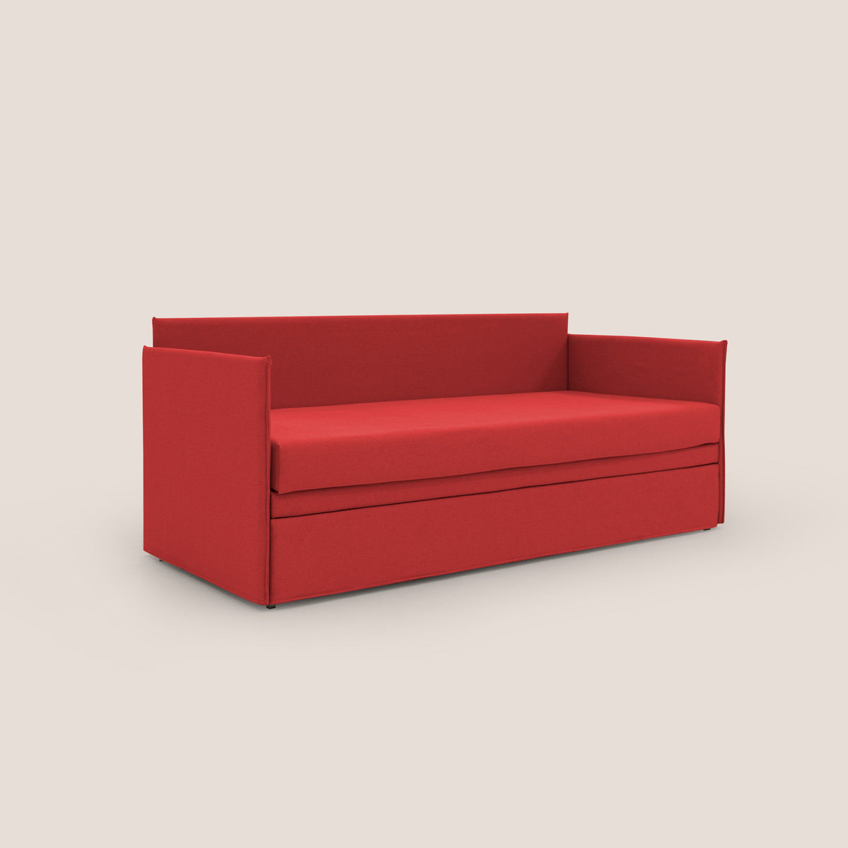 Brenta Divano duplex con doppio letto in tessuto simil cotone impermeabile T13 rosso - divitt.sbs