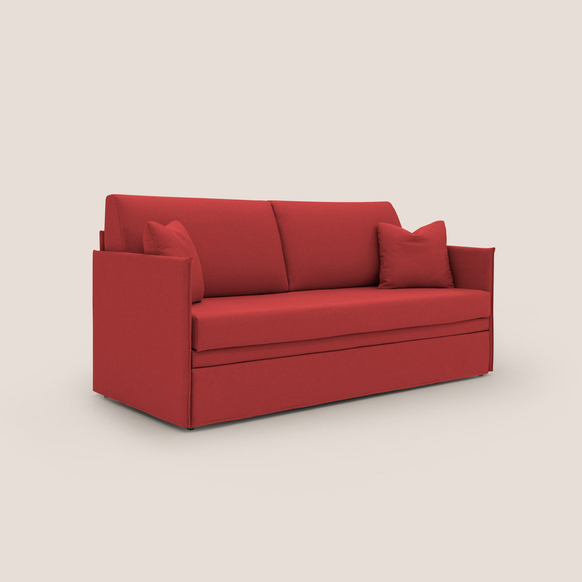 Tortona Divano duplex con doppio letto in tessuto simil cotone impermeabile T13 rosso - divitt.sbs