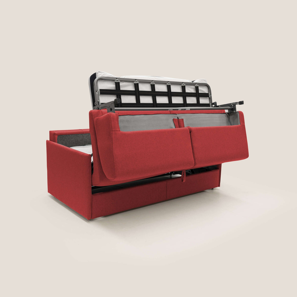 Evans Divano letto matrimoniale in tessuto impermeabile T13 rosso - divitt.sbs