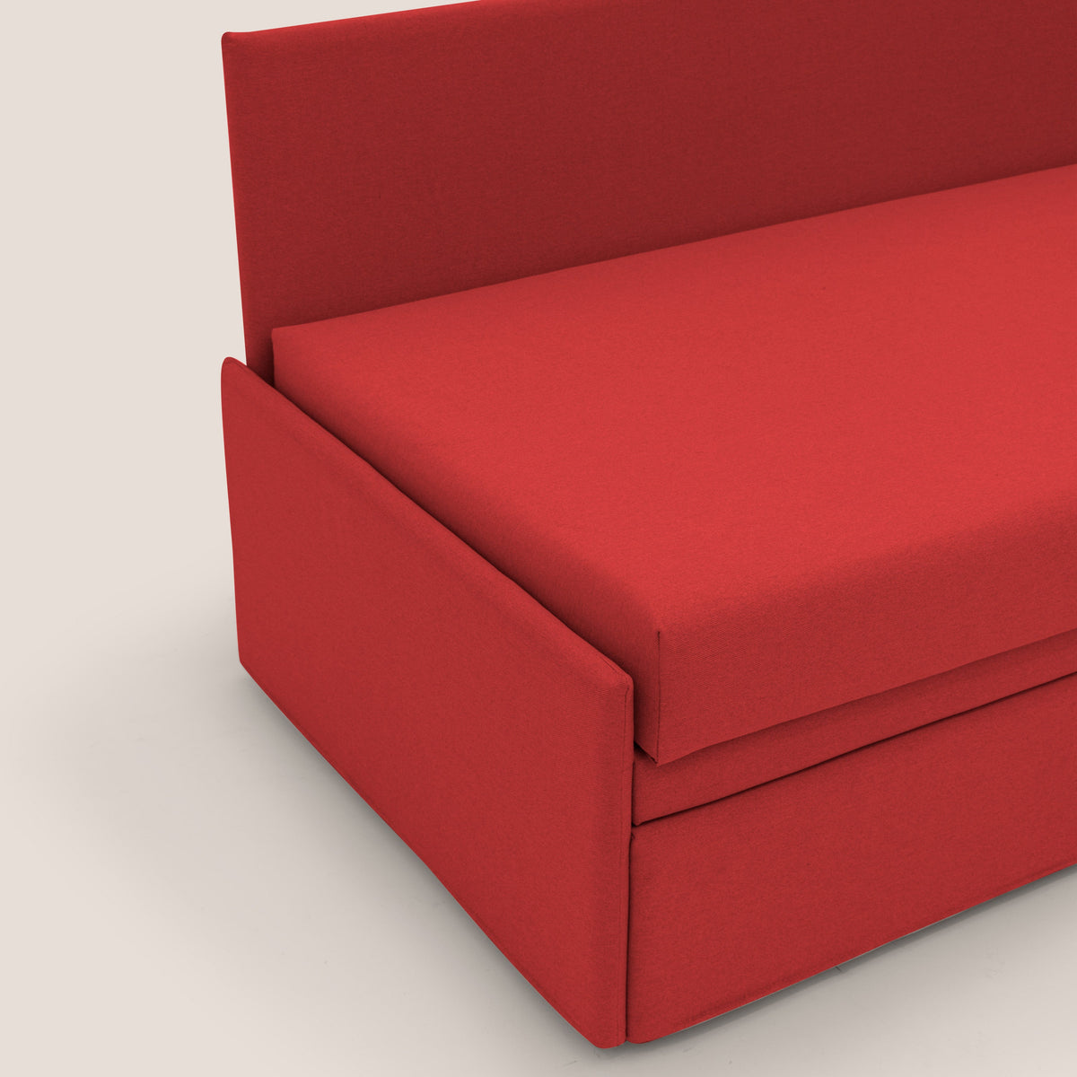 Naviglio Divano duplex con doppio letto in tessuto simil cotone impermeabile T13 rosso - divitt.sbs