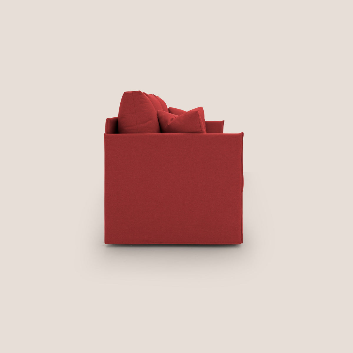 Brera Divano duplex con doppio letto in tessuto simil cotone impermeabile T13 rosso - divitt.sbs