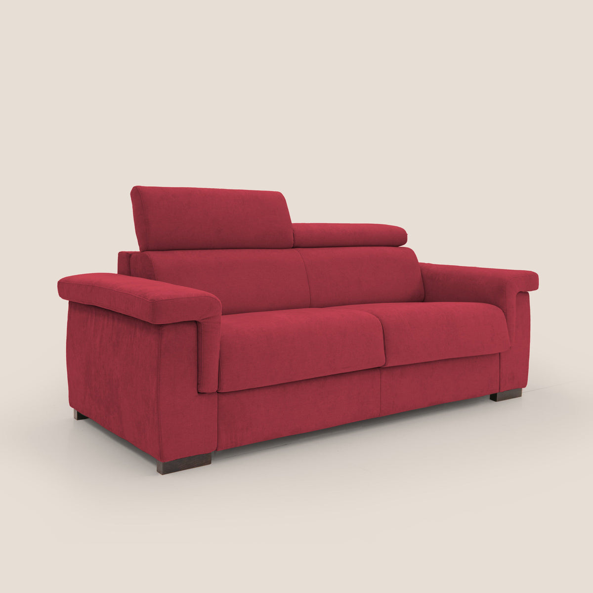 Bjorn divano letto sfoderabile con materasso H18 cm e poggiatesta reclinabili in tessuto impermeabile T02 rosso - divitt.sbs
