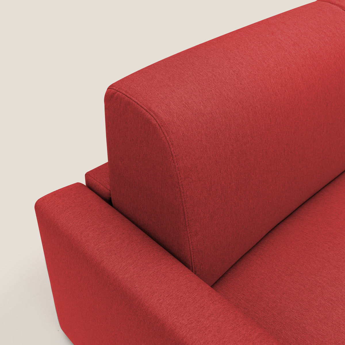 Kansas Divano letto matrimoniale alto 20 cm in tessuto impermeabile misto cotone T13 rosso - divitt.sbs