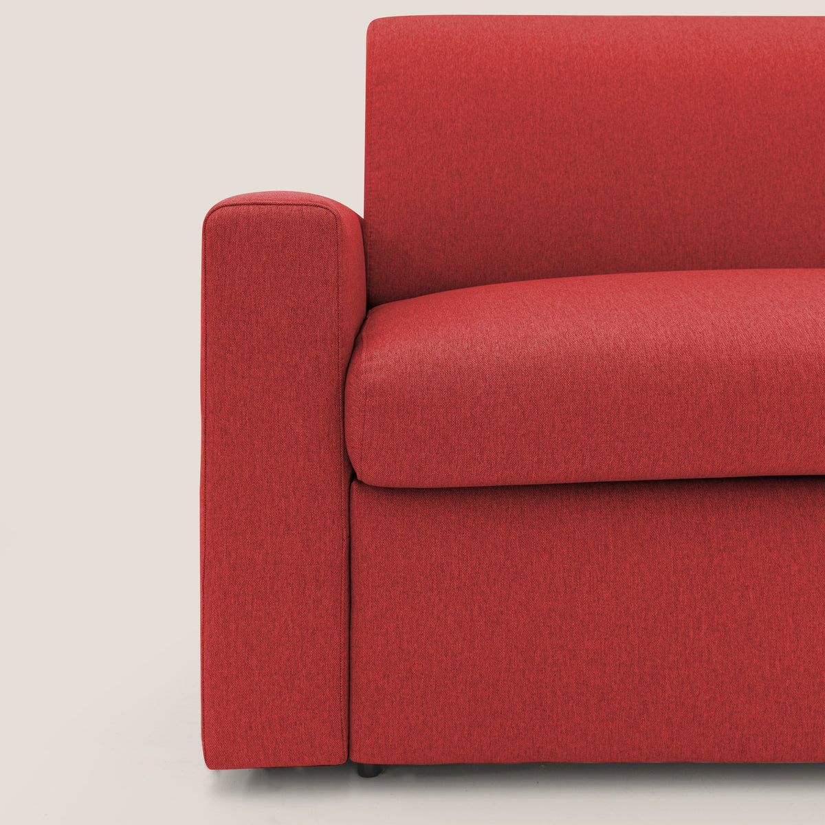 Kansas Divano letto matrimoniale alto 20 cm in tessuto impermeabile misto cotone T13 rosso - divitt.sbs