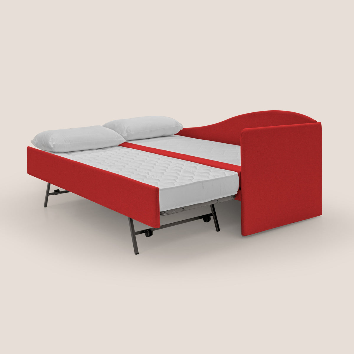 Nolo Divano duplex con doppio letto in tessuto simil cotone impermeabile T13 rosso - divitt.sbs