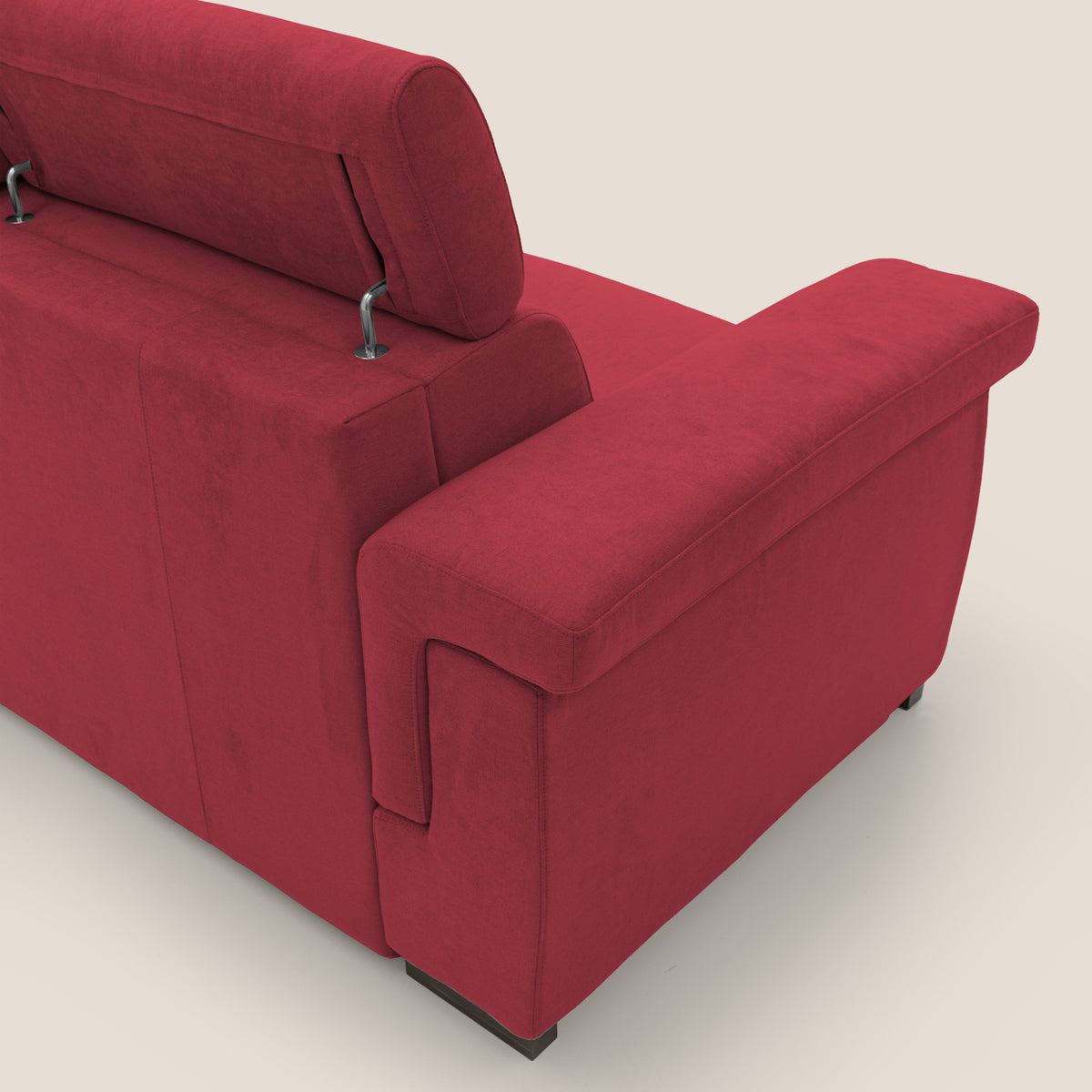Bjorn divano letto sfoderabile con materasso H18 cm e poggiatesta reclinabili in tessuto impermeabile T02 rosso - divitt.sbs