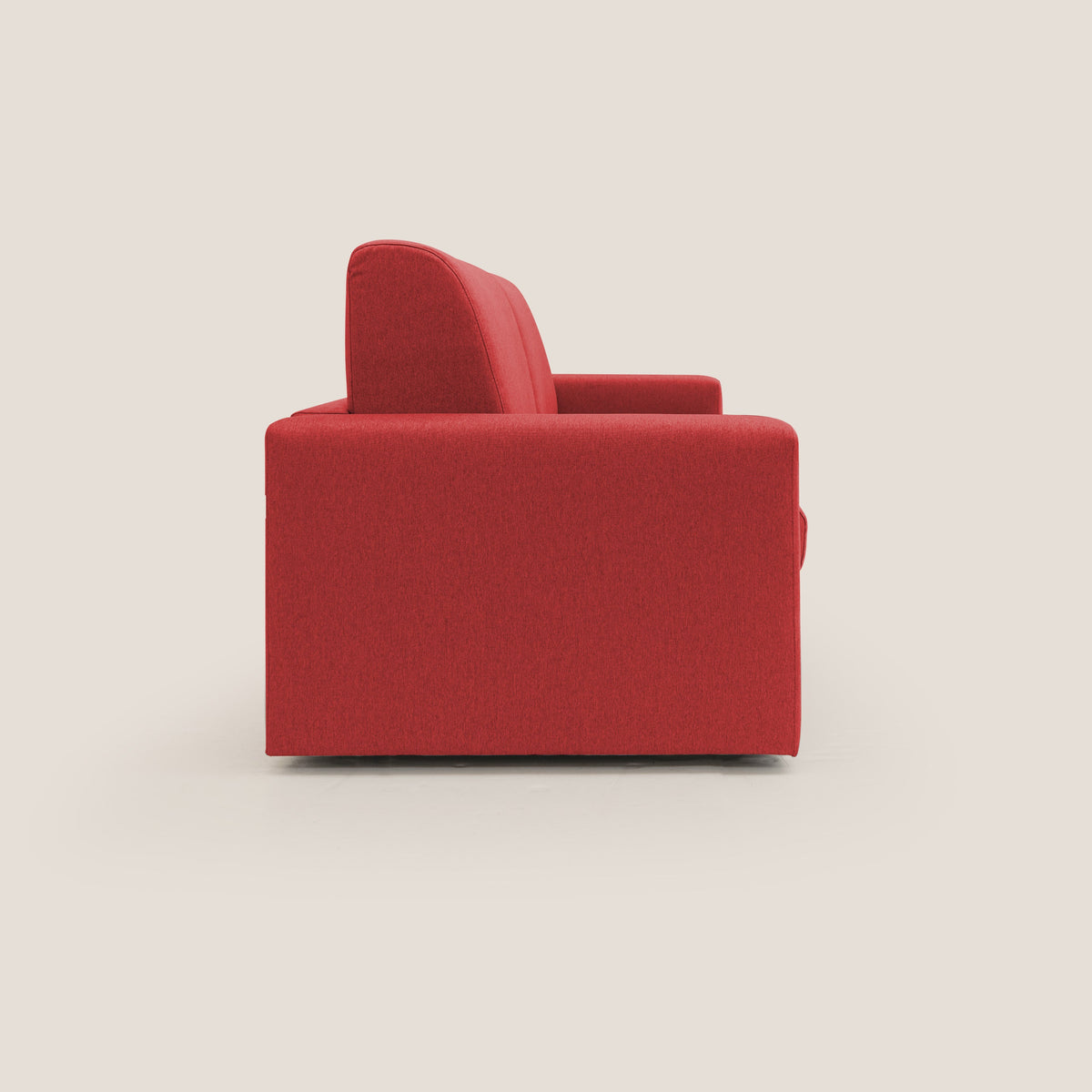 Kansas Divano letto matrimoniale alto 20 cm in tessuto impermeabile misto cotone T13 rosso - divitt.sbs