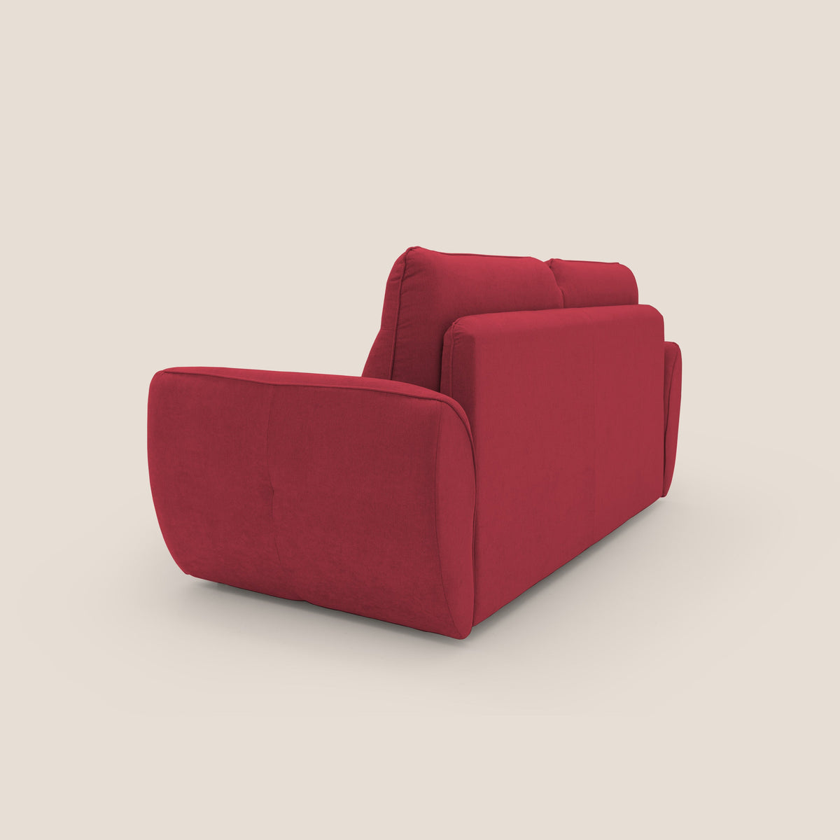 Zeus Divano letto scandinavo con schienale alto in tessuto impermeabile T02 rosso - divitt.sbs