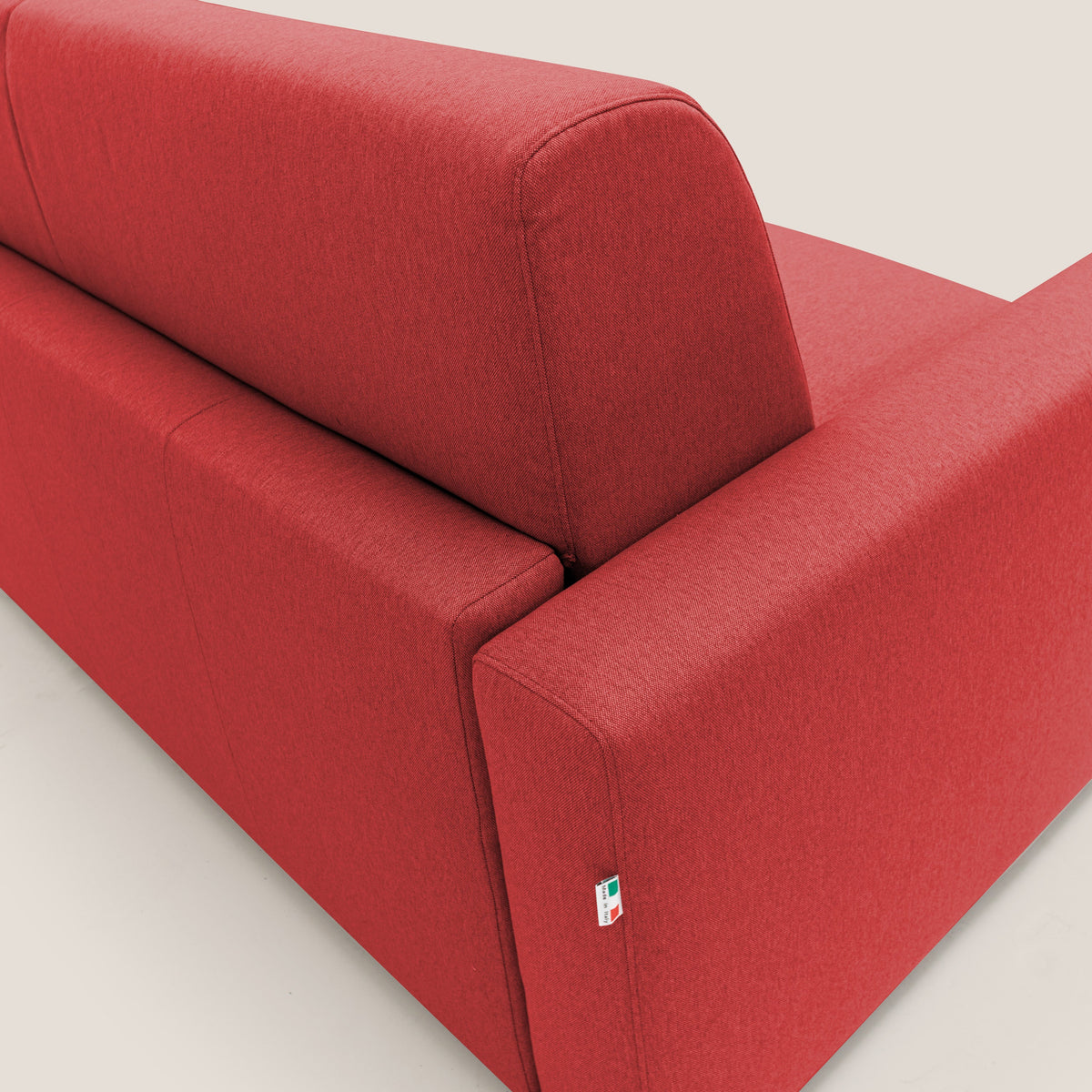 Kansas Divano letto matrimoniale alto 20 cm in tessuto impermeabile misto cotone T13 rosso - divitt.sbs