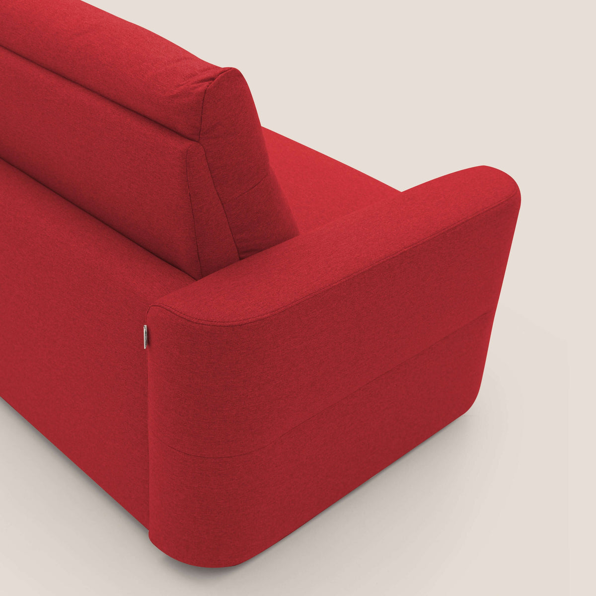 Cupido Divano letto materasso H18 cm e schienale alto in tessuto impermeabile simil cotone T13 rosso - divitt.sbs