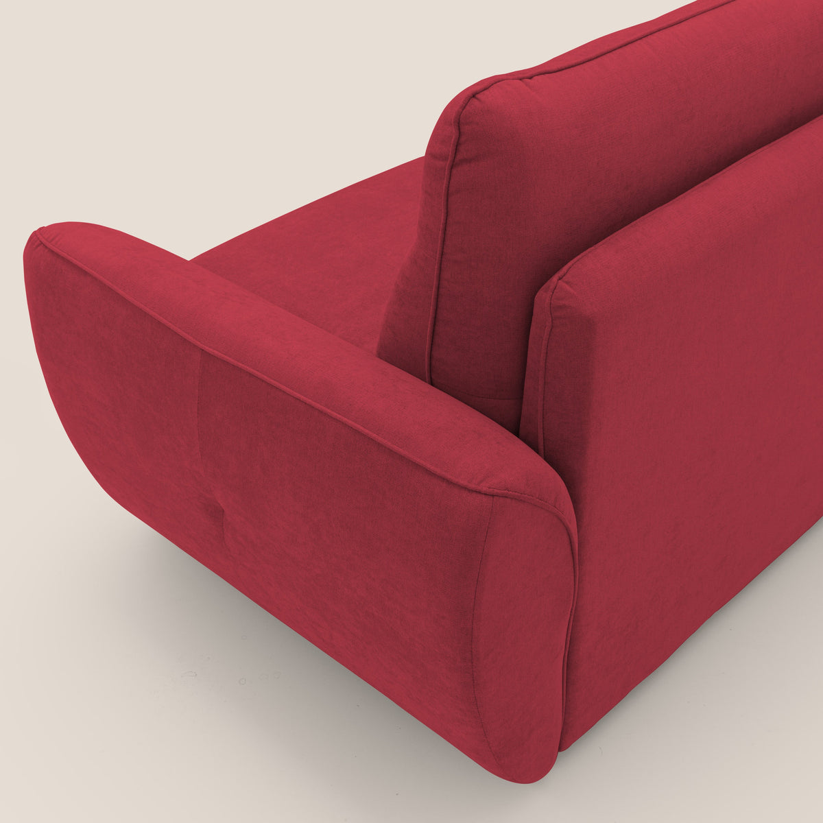Zeus Divano letto scandinavo con schienale alto in tessuto impermeabile T02 rosso - divitt.sbs