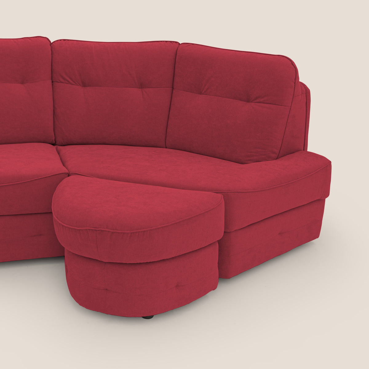Zeus divano letto angolare con materasso H18 cm pouf mobile in tessuto impermeabile T02 - divitt.sbs