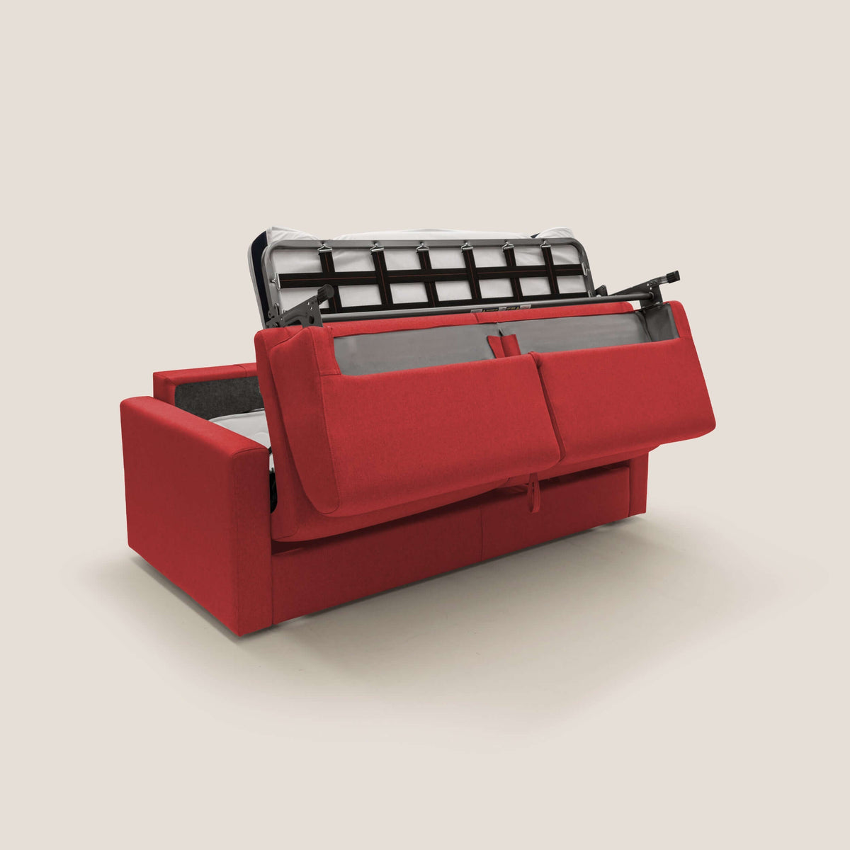 Chris Divano letto matrimoniale in tessuto impermeabile T13 rosso - divitt.sbs