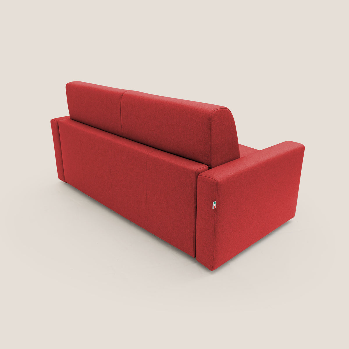 Kansas Divano letto matrimoniale alto 20 cm in tessuto impermeabile misto cotone T13 rosso - divitt.sbs