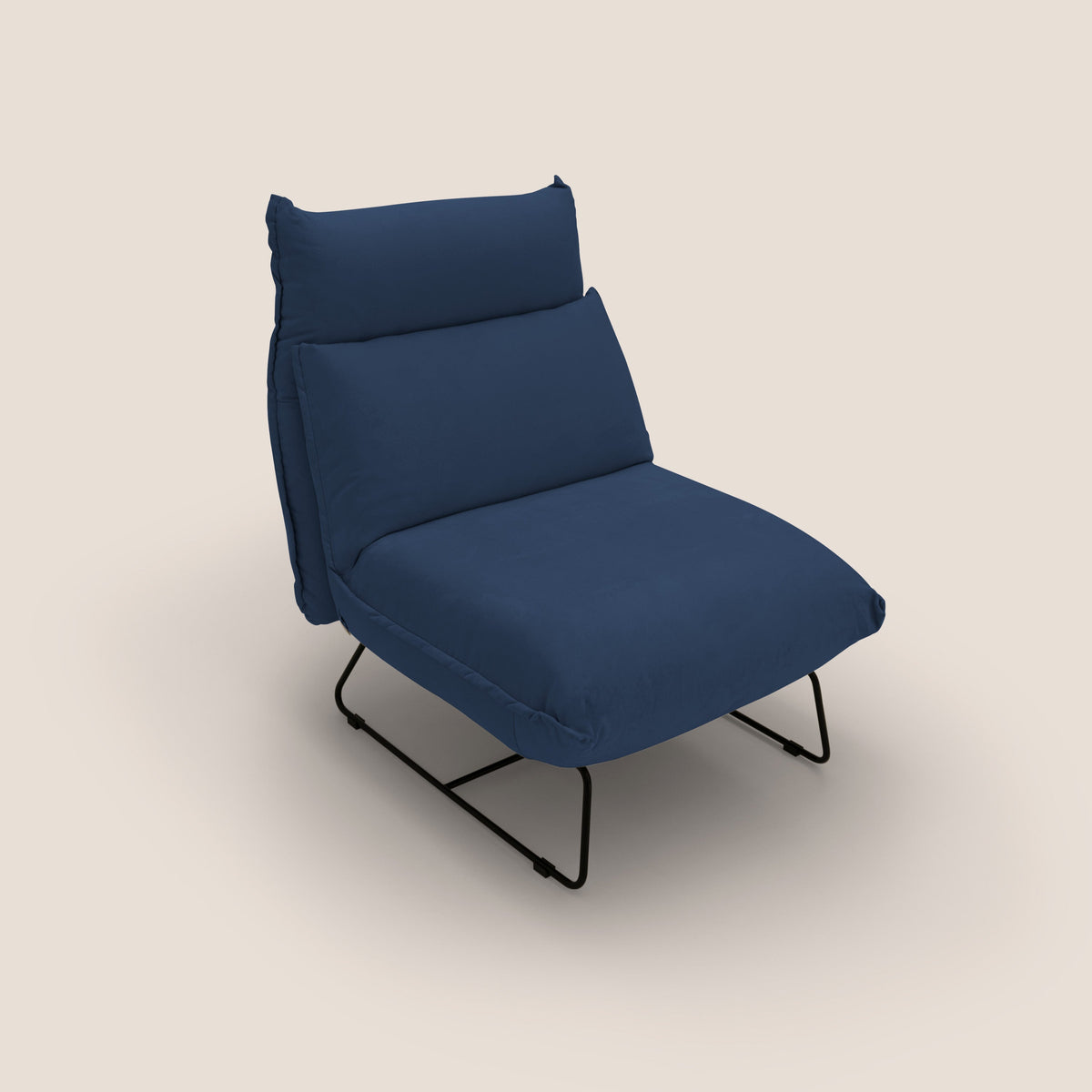 Tessa Poltroncina dal design moderno in morbida microfibra smacchiabile T11 blu - divitt.sbs