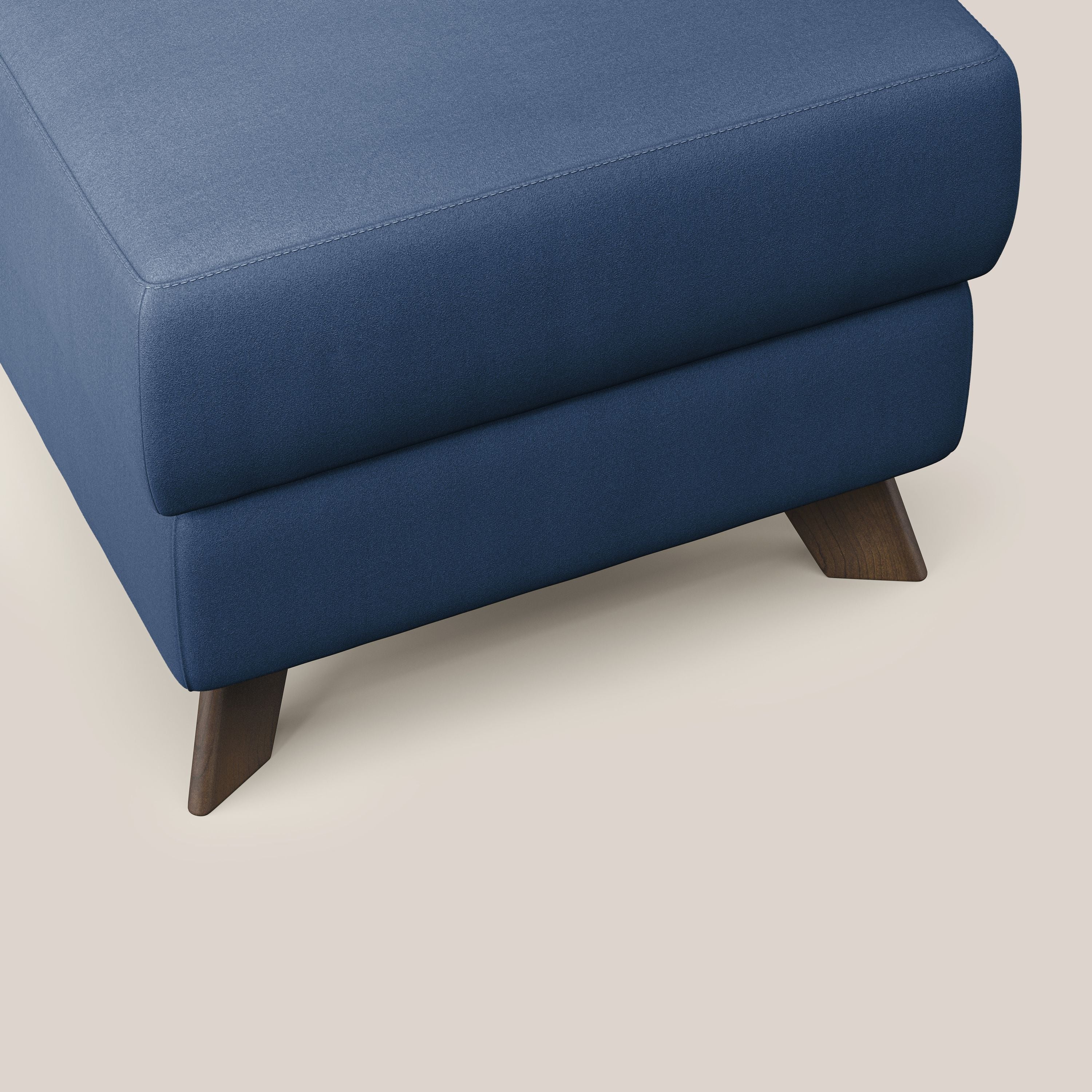 Moon Pouf contenitore e piedini alti in microfibra impermeabile T11 blu - divitt.sbs
