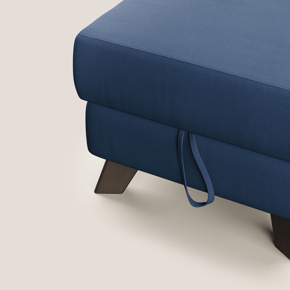 Moon Pouf contenitore e piedini alti in microfibra impermeabile T11 blu - divitt.sbs