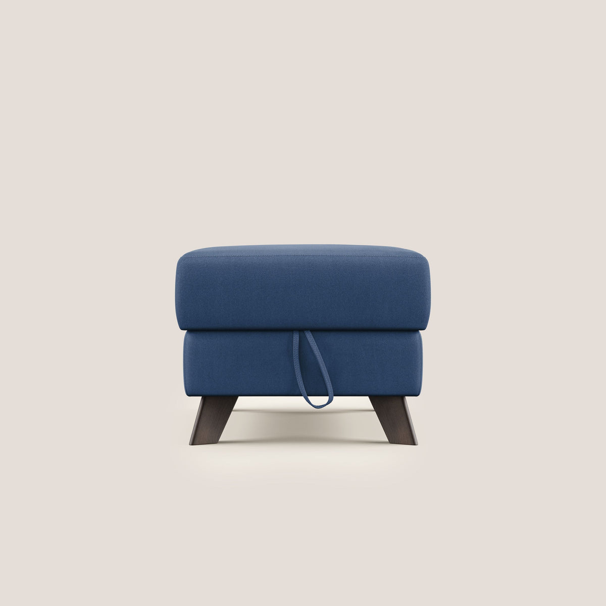 Moon Pouf contenitore e piedini alti in microfibra impermeabile T11 blu - divitt.sbs