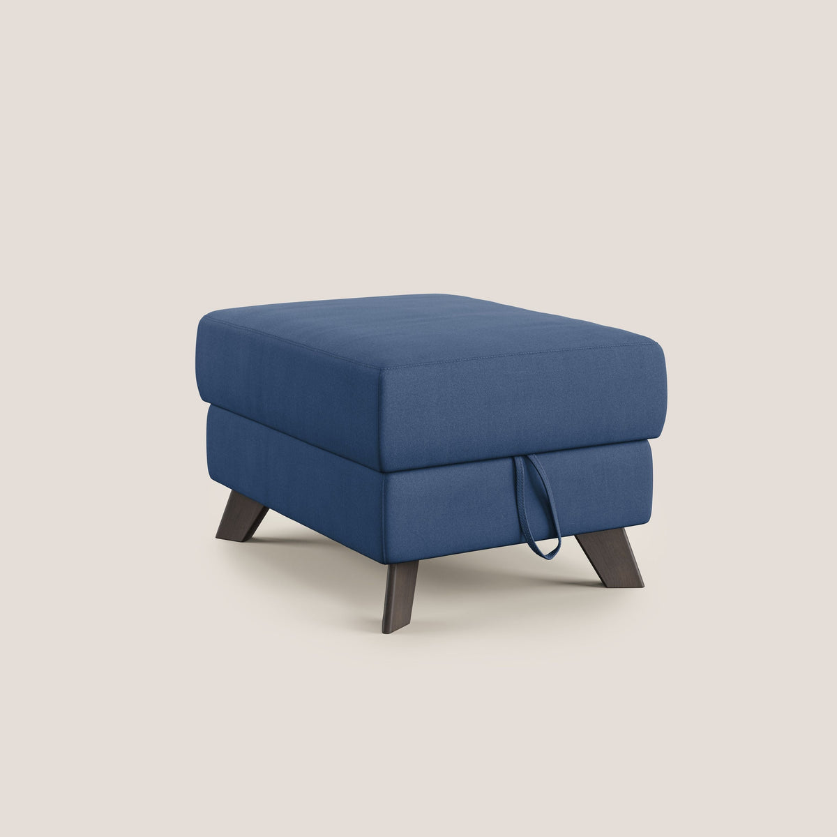 Moon Pouf contenitore e piedini alti in microfibra impermeabile T11 blu - divitt.sbs
